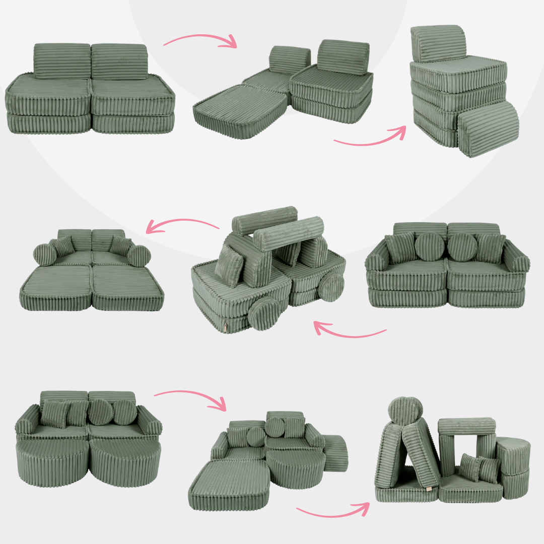 Design4Kids Mini Spielsofa Jewel Plüsch-Cord Plus