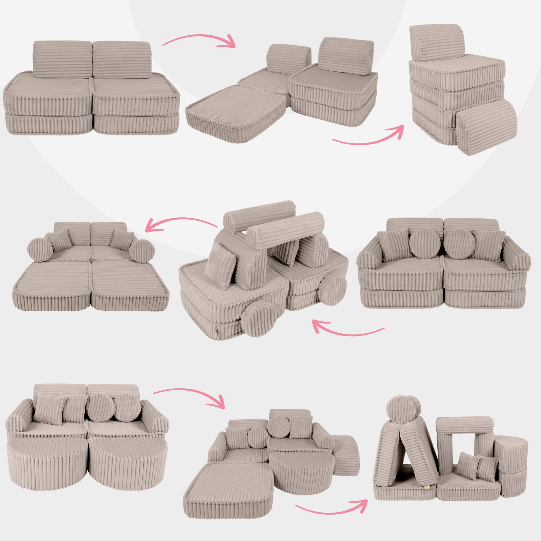 Design4Kids Mini Spielsofa Jewel Plüsch-Cord Plus