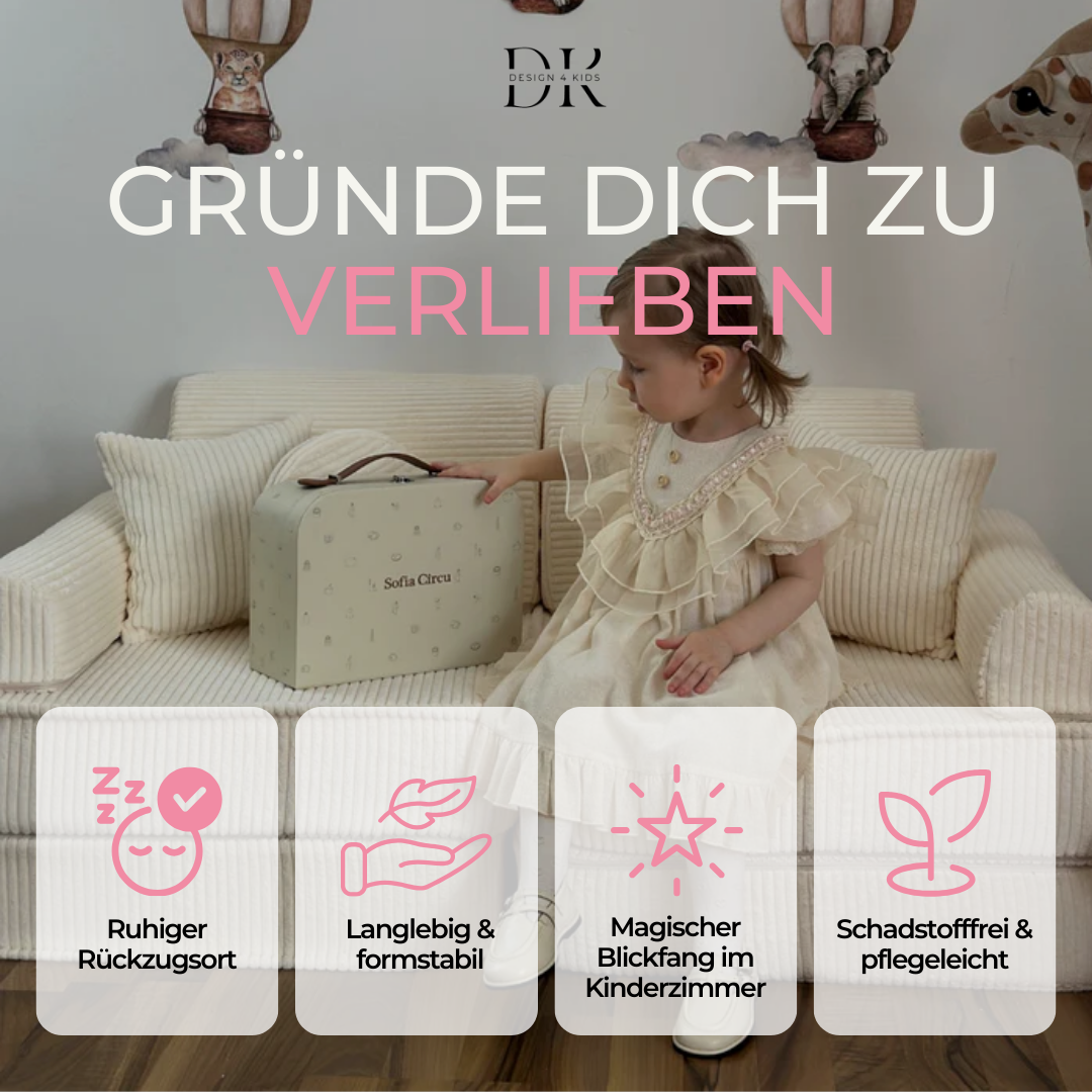 Design4Kids Mini Spielsofa Jewel Cord Plus