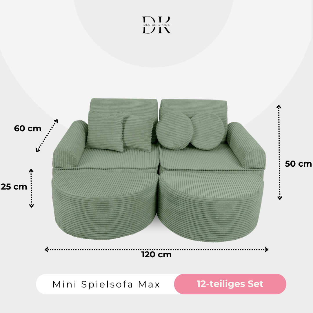 Design4Kids Mini Spielsofa Jewel Cord Max