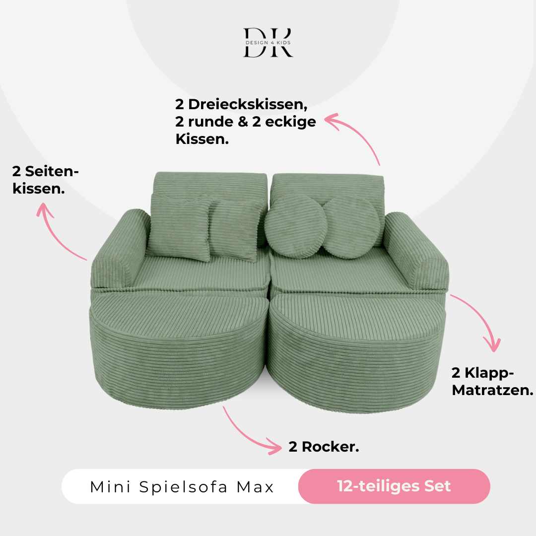 Design4Kids Mini Spielsofa Jewel Cord Max