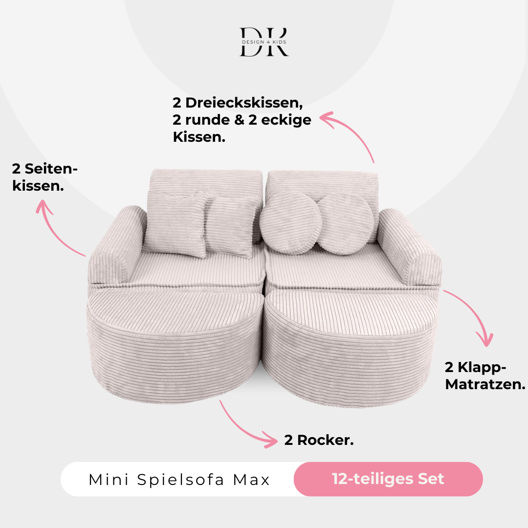 Design4Kids Mini Spielsofa Jewel Cord Max