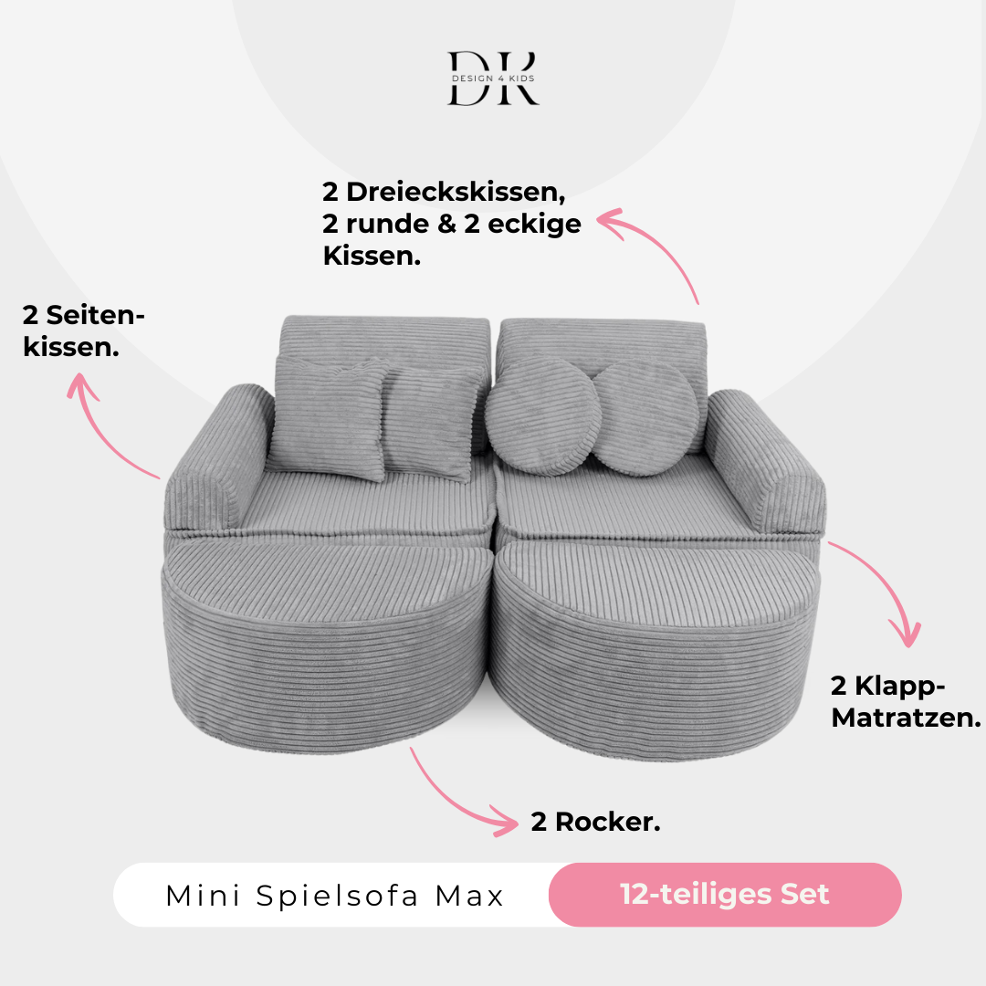 Design4Kids Mini Spielsofa Jewel Cord Max