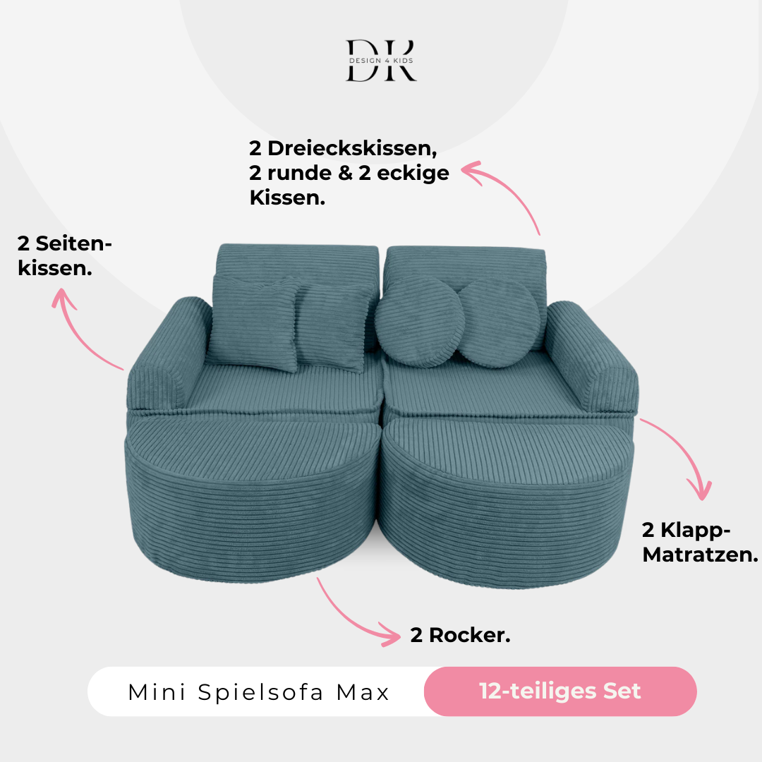 Design4Kids Mini Spielsofa Jewel Cord Max