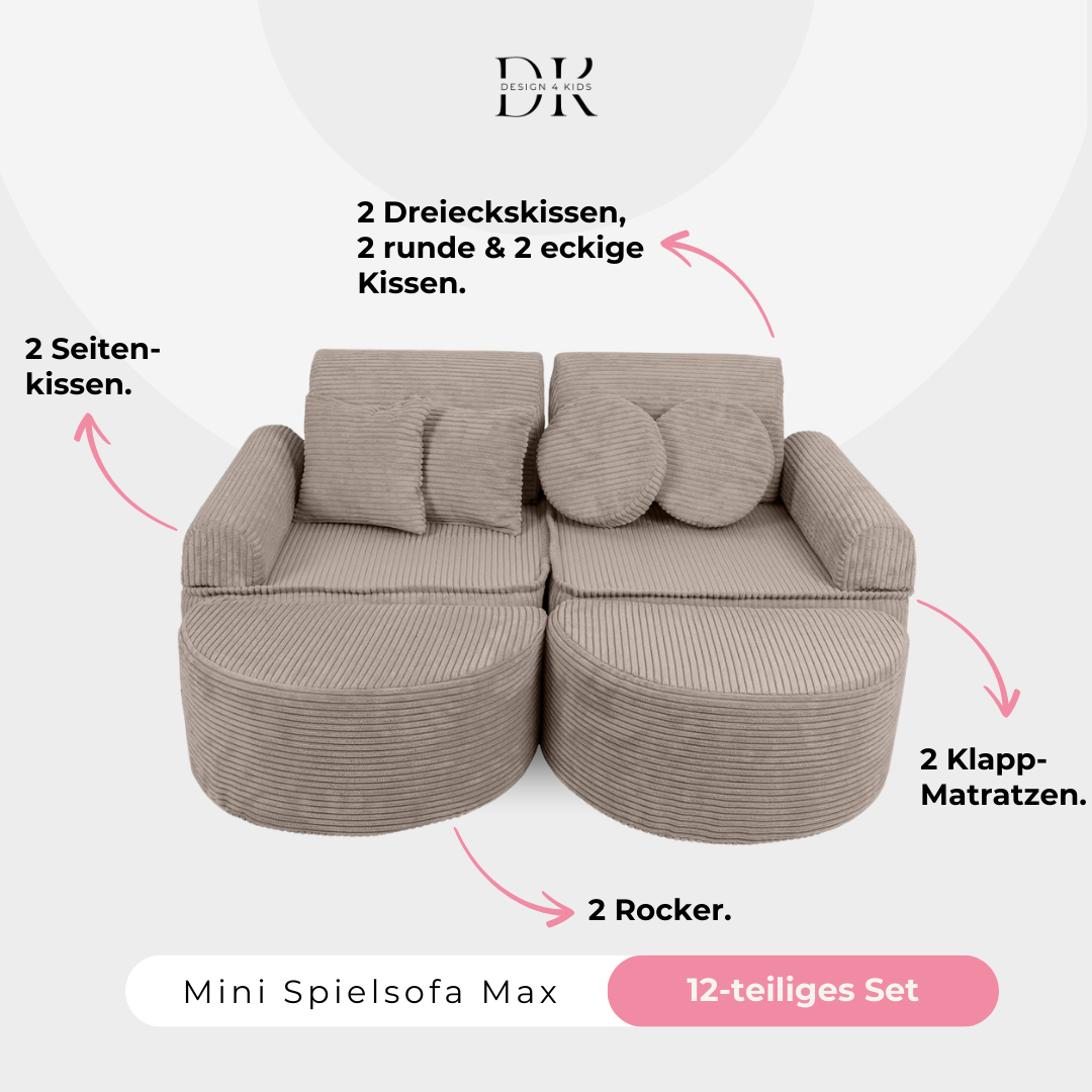 Design4Kids Mini Spielsofa Jewel Cord Max