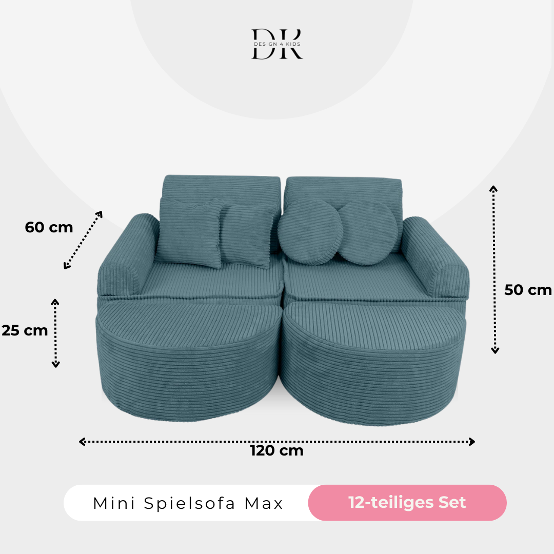 Design4Kids Mini Spielsofa Jewel Cord Max