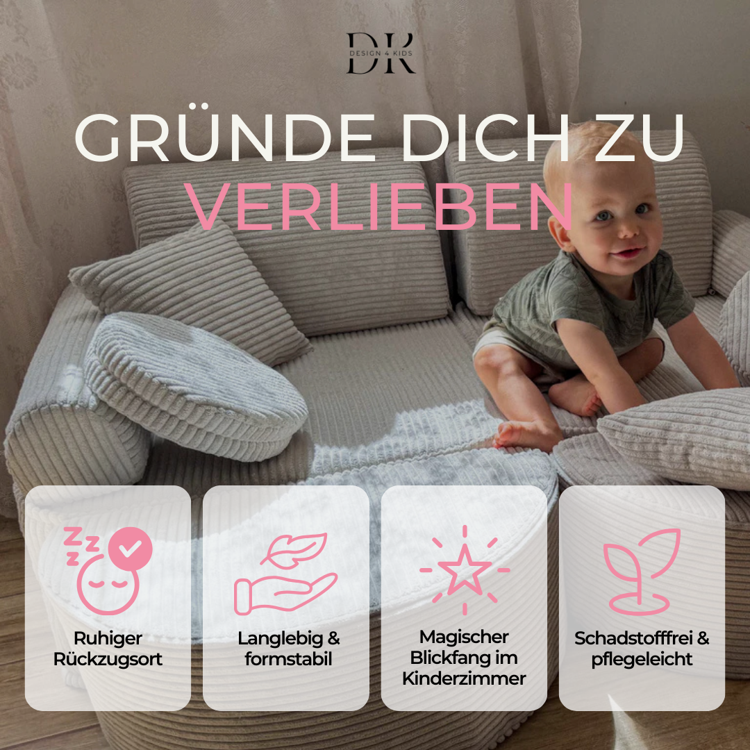 Design4Kids Mini Spielsofa Jewel Cord Max