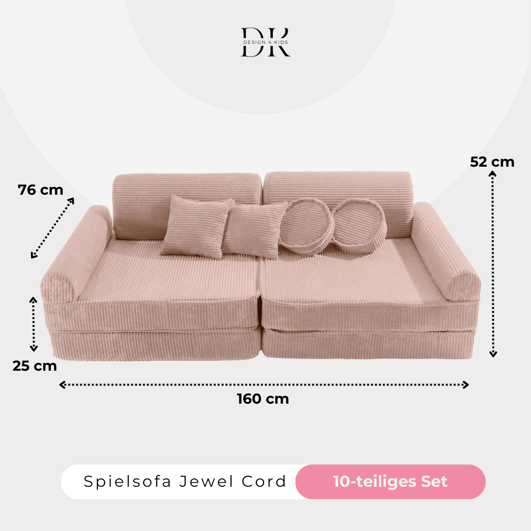 Design4Kids Spielsofa Jewel Cord