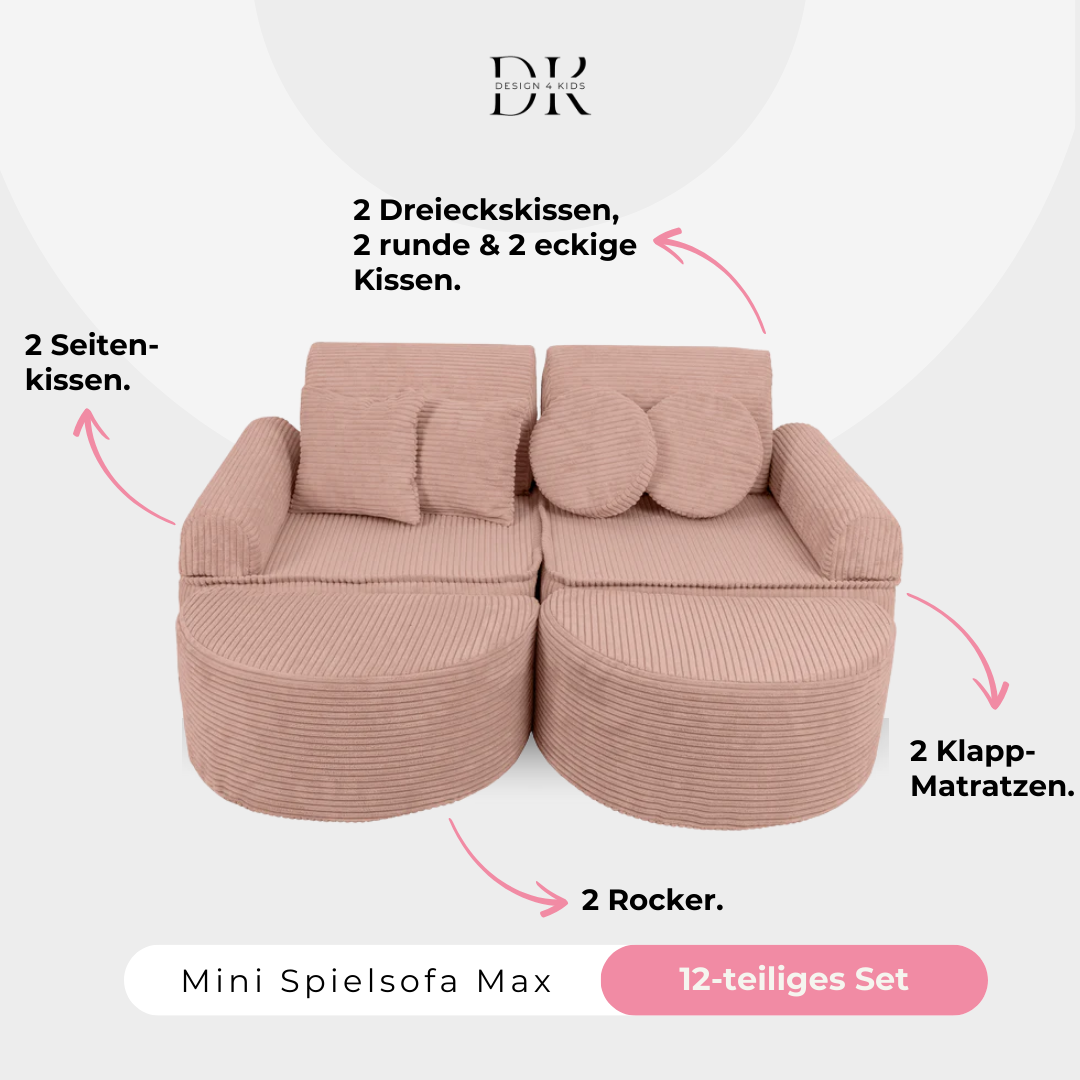 Design4Kids Mini Spielsofa Jewel Cord Max