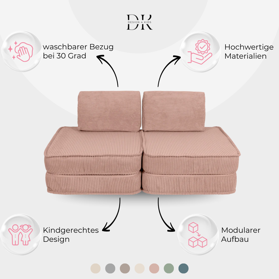Design4Kids Mini Spielsofa Jewel Cord Basic