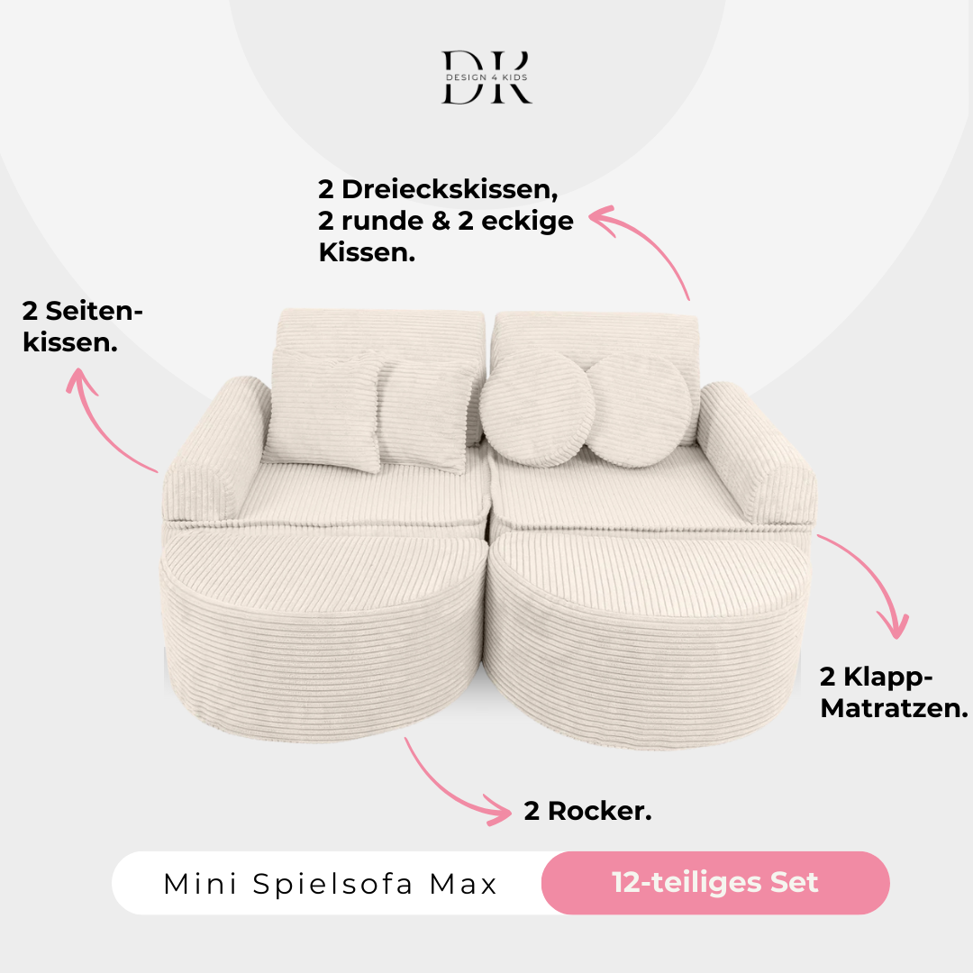 Design4Kids Mini Spielsofa Jewel Cord Max