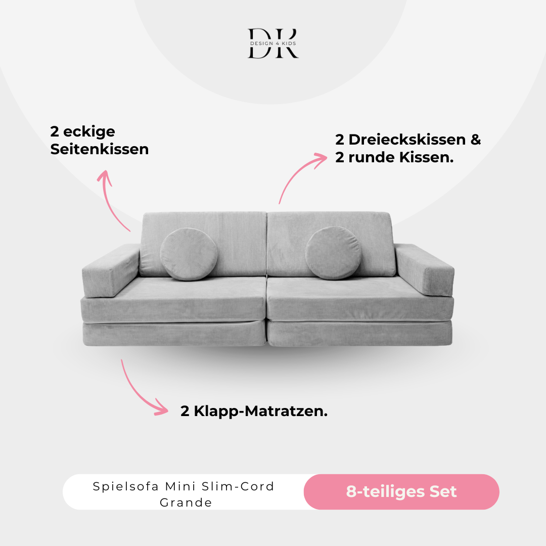 Design4Kids Spielsofa Slim-Cord Mini Grande