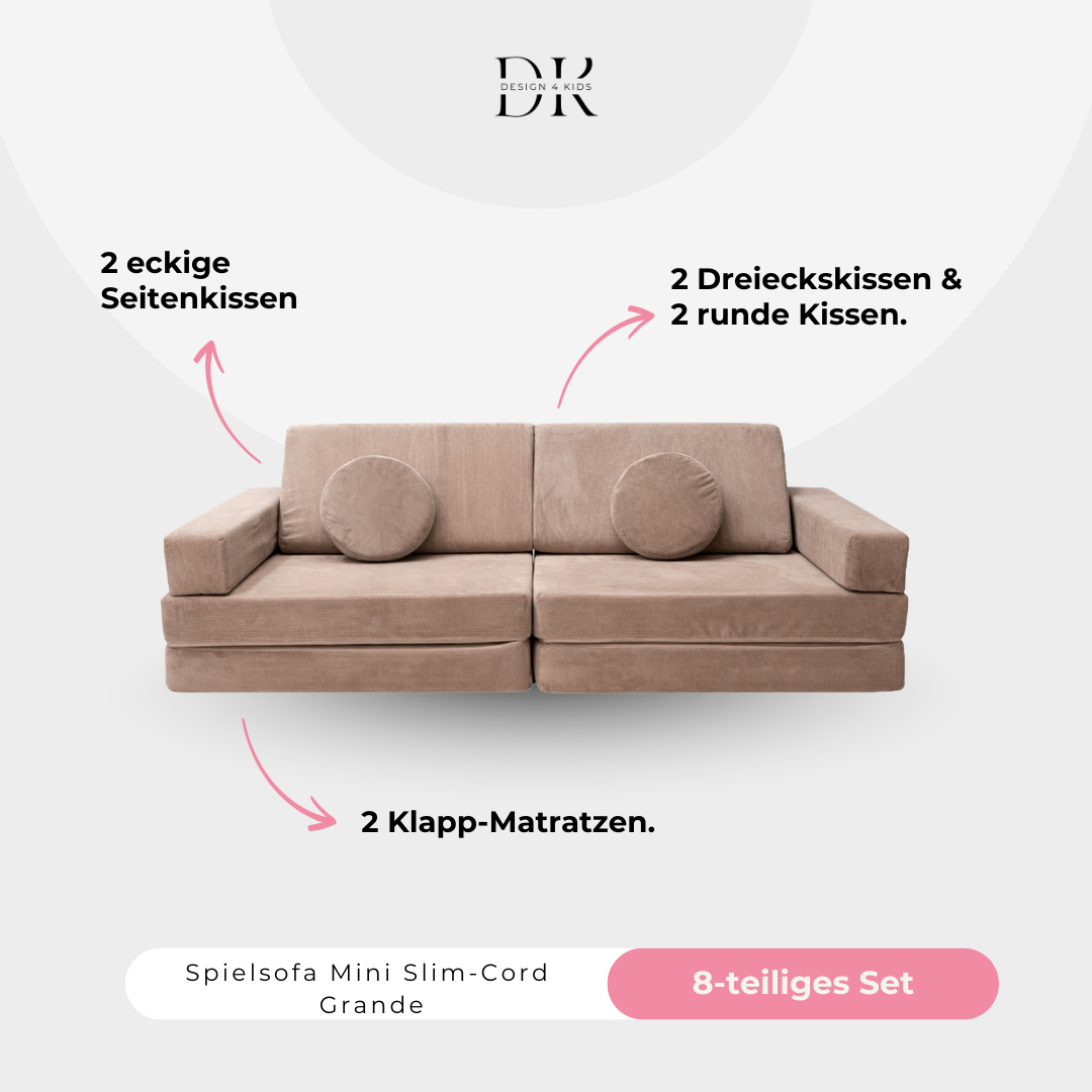 Design4Kids Spielsofa Slim-Cord Mini Grande