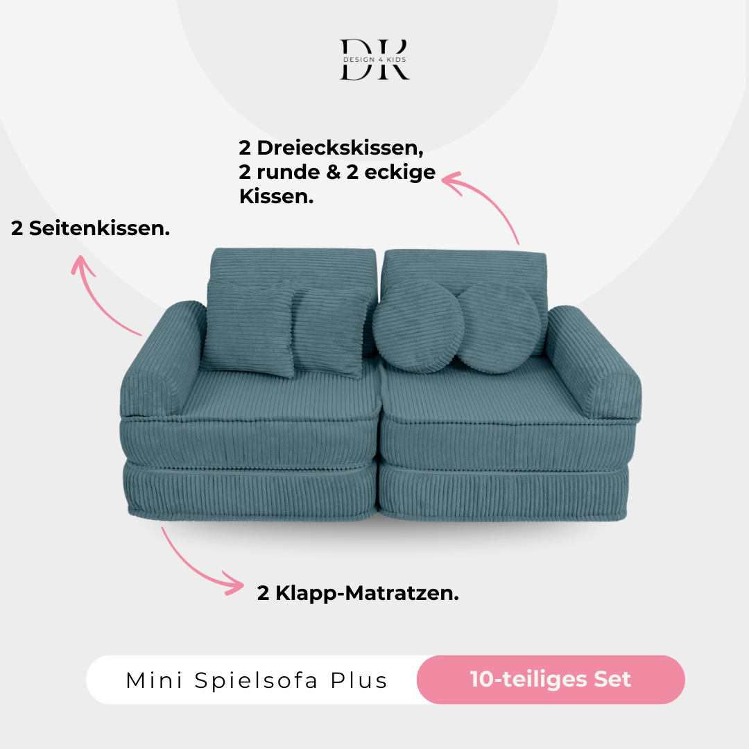Design4Kids Mini Spielsofa Jewel Cord Plus