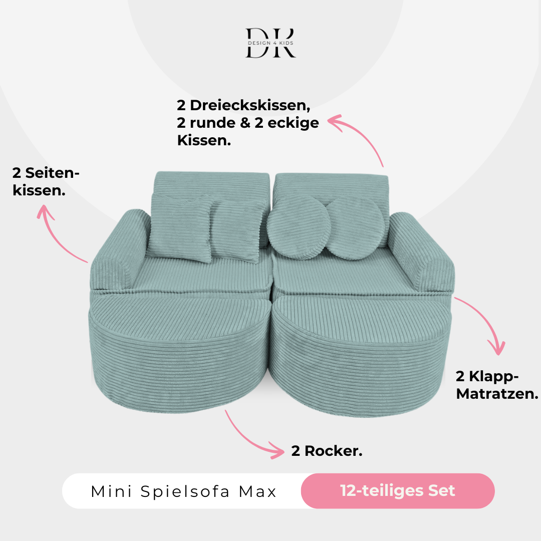 Design4Kids Mini Spielsofa Jewel Cord Max