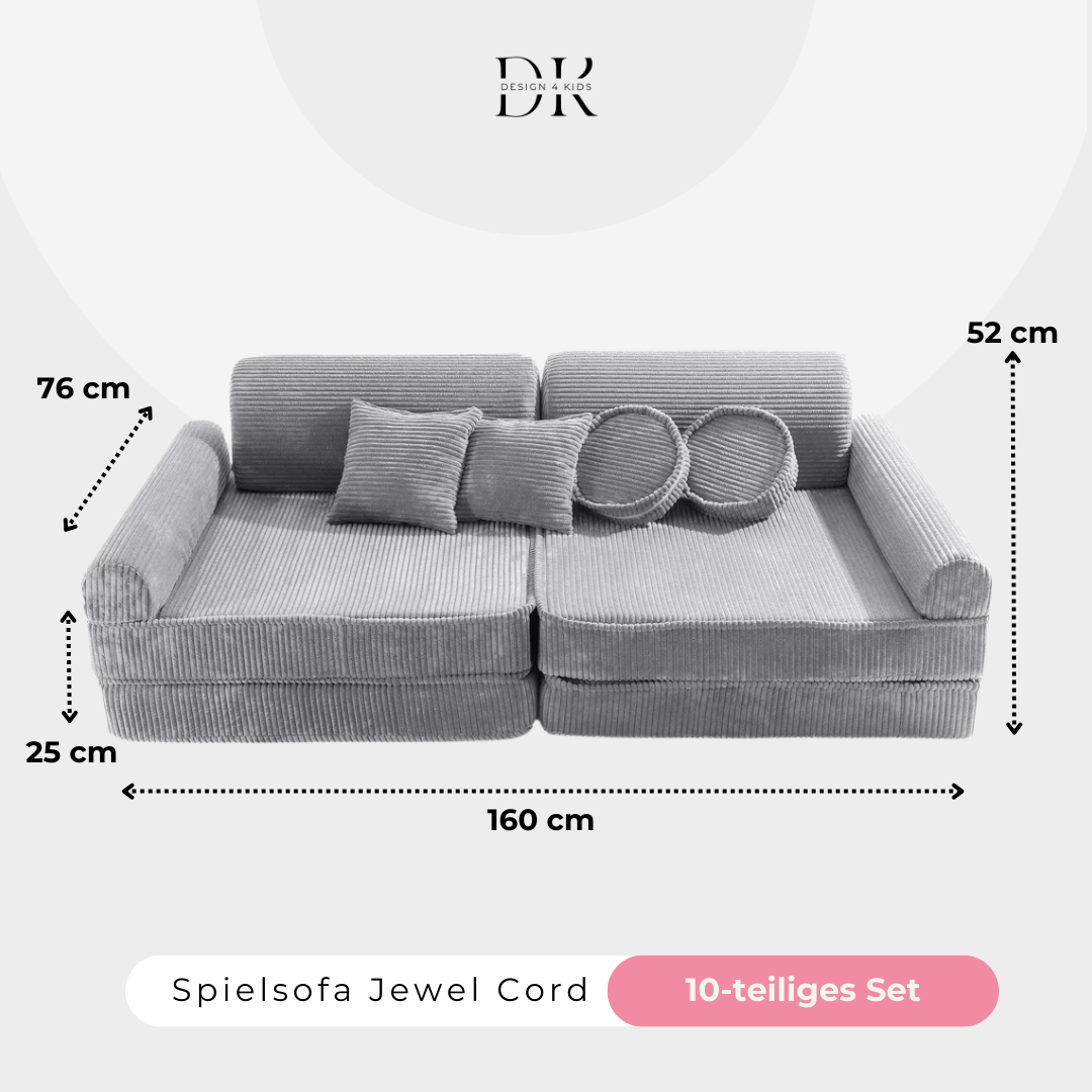 Design4Kids Spielsofa Jewel Cord