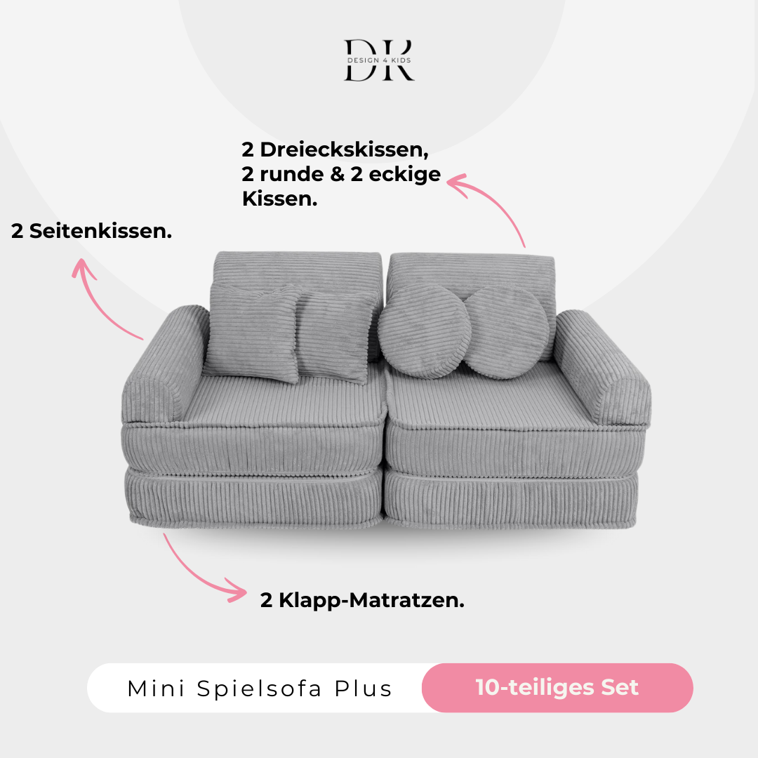 Design4Kids Mini Spielsofa Jewel Cord Plus