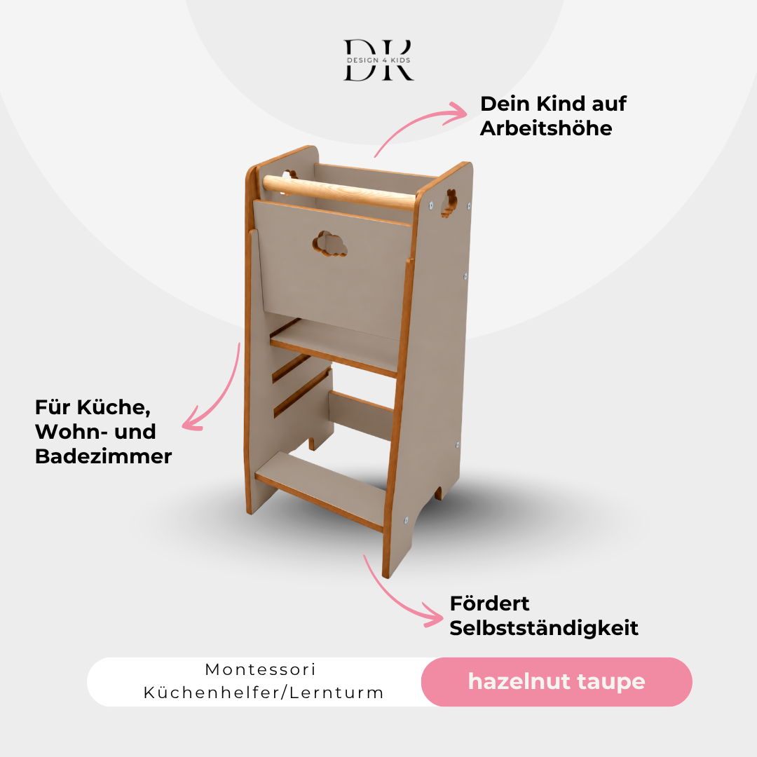 Design4Kids Montessori Küchenhelfer/Lernturm für Kinder
