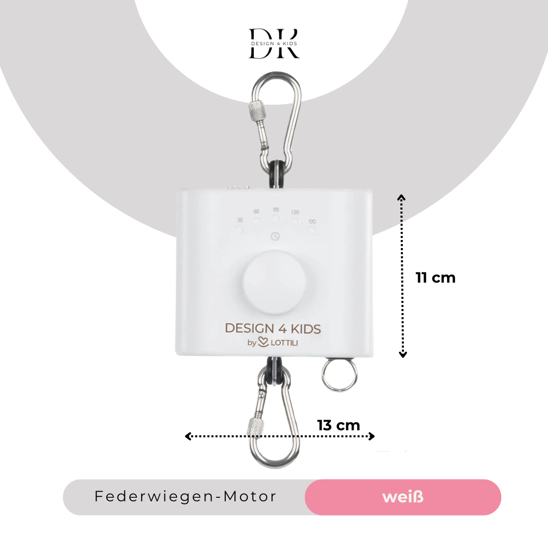 Design4Kids Federwiege Baby Classic, Bio-Baumwolle mit Motor & TIPI-Gestell