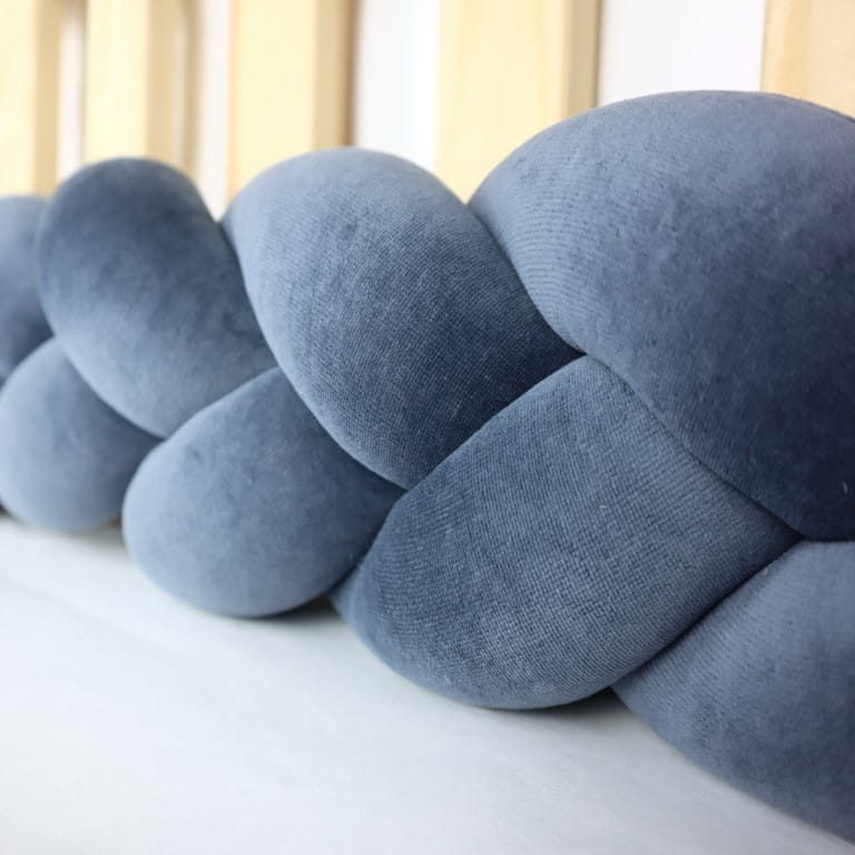 Design4kids 3-Strang Geflecht Bettchenschutz- Graphit Velvet