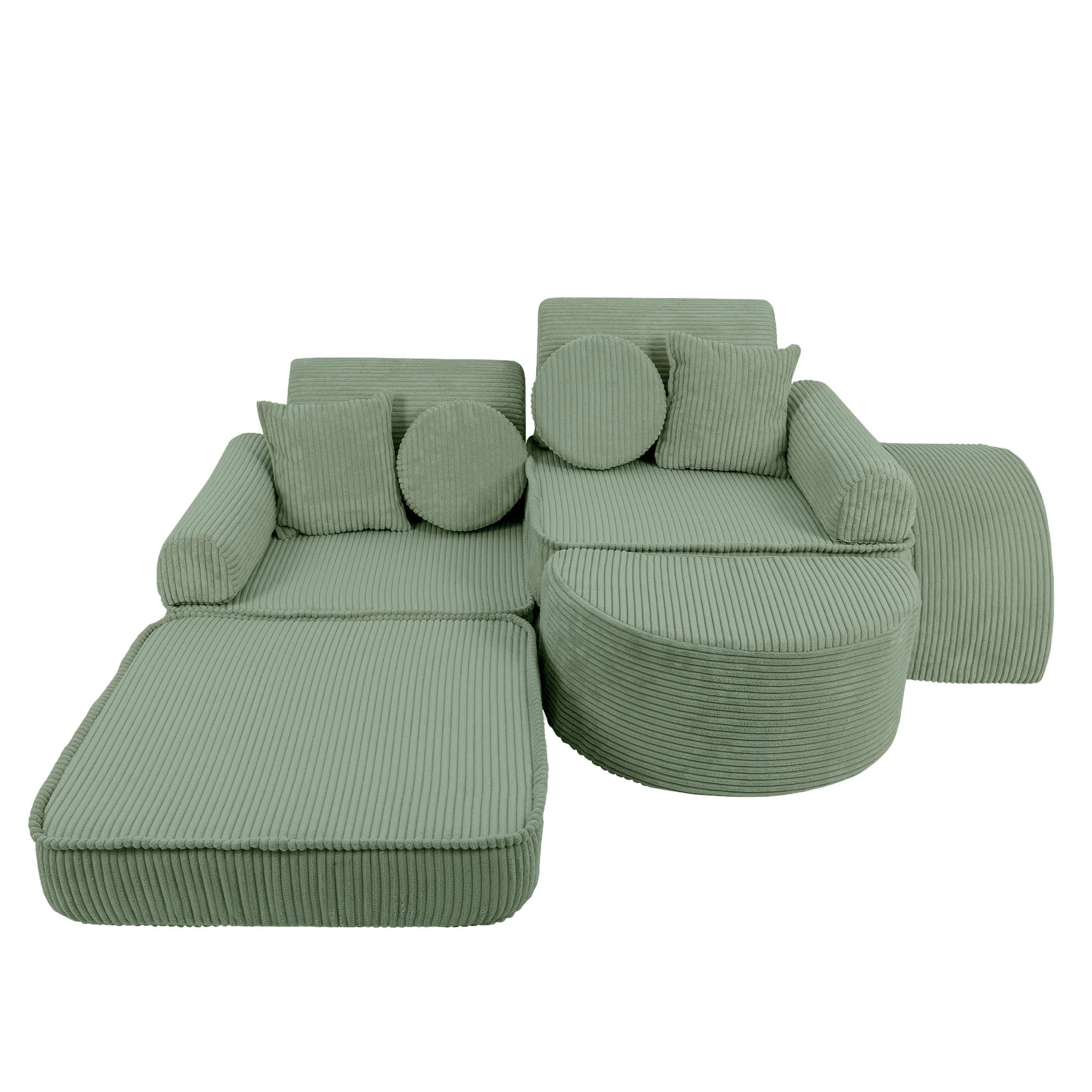 Design4Kids Mini Spielsofa Jewel Cord Max - classic olive