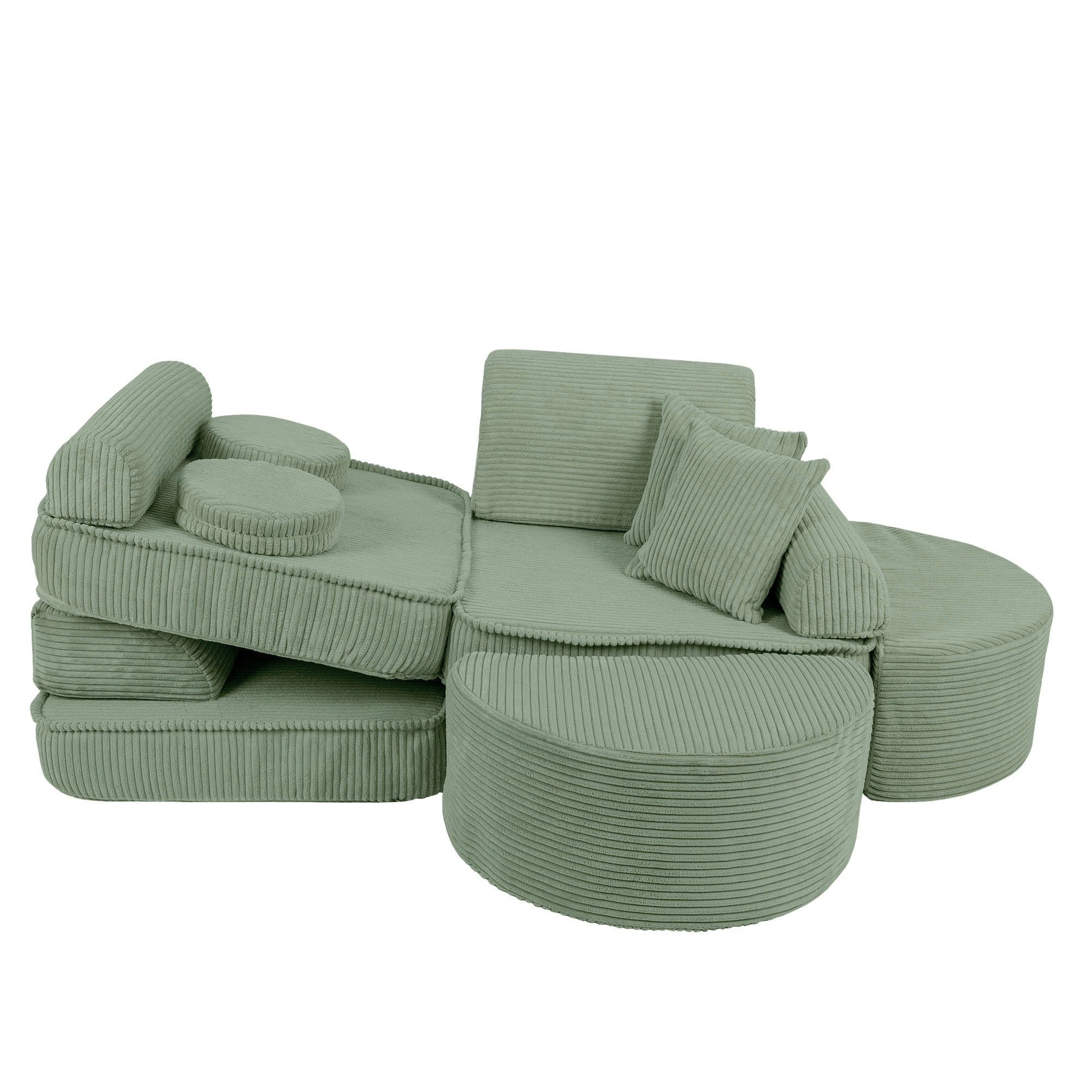 Design4Kids Mini Spielsofa Jewel Cord Max - classic olive