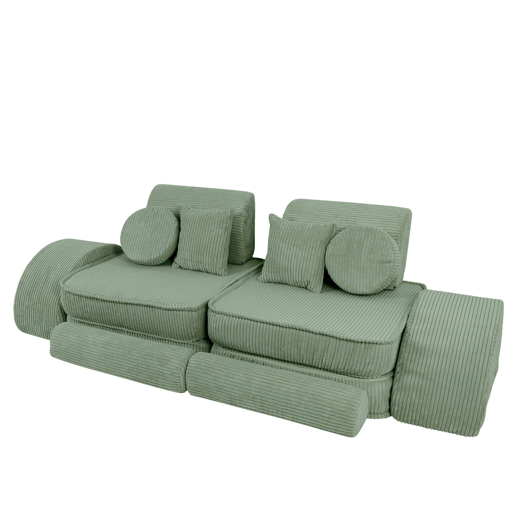 Design4Kids Mini Spielsofa Jewel Cord Max - classic olive