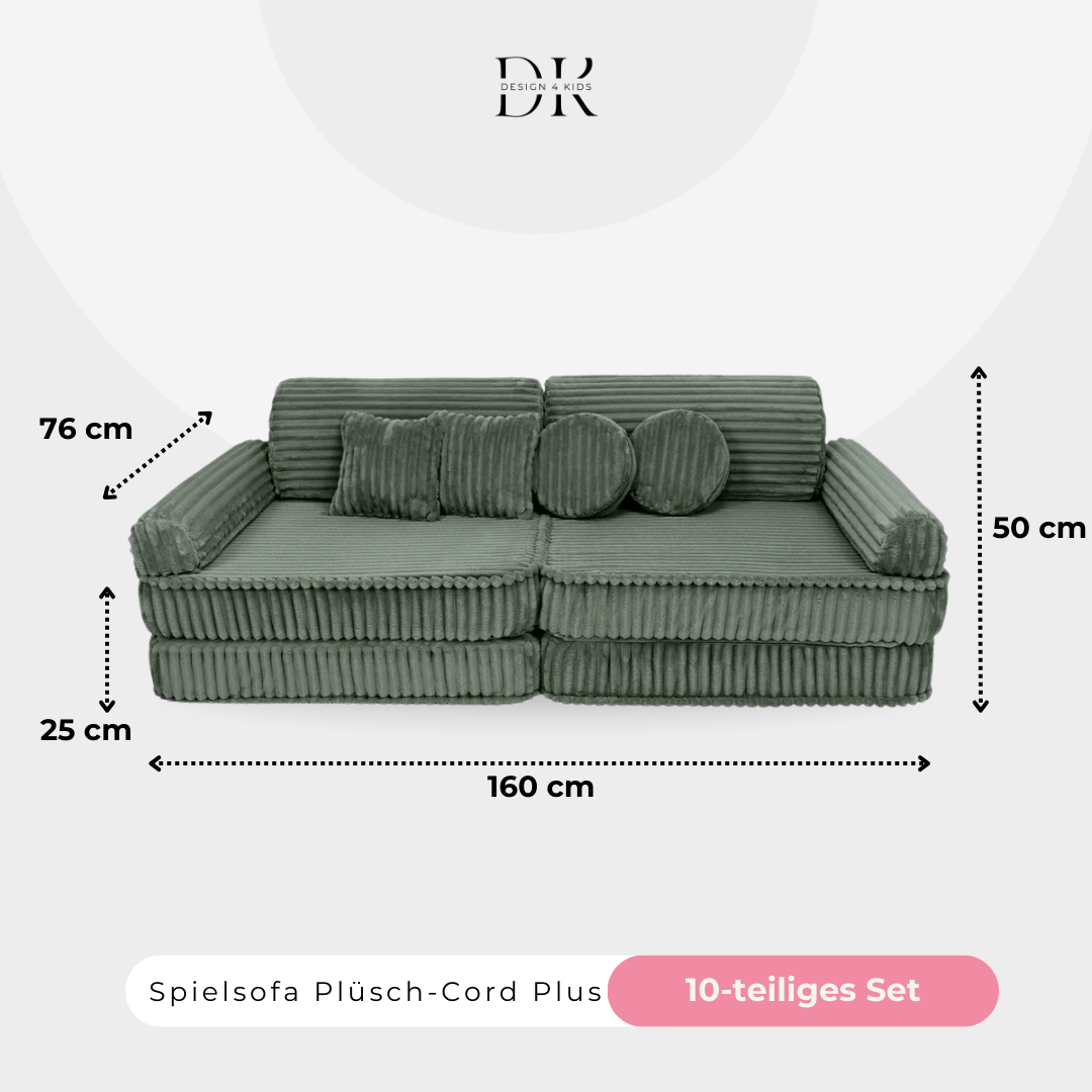 Design4Kids Spielsofa Jewel Plüsch-Cord Plus