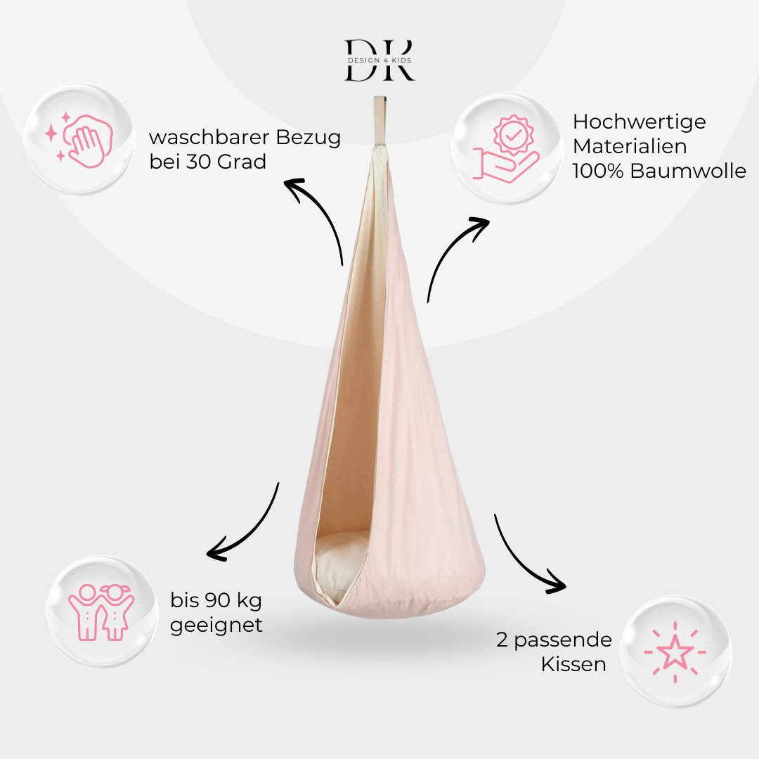 Design4Kids Hängesessel Cocoon Powdery Nook - rosa