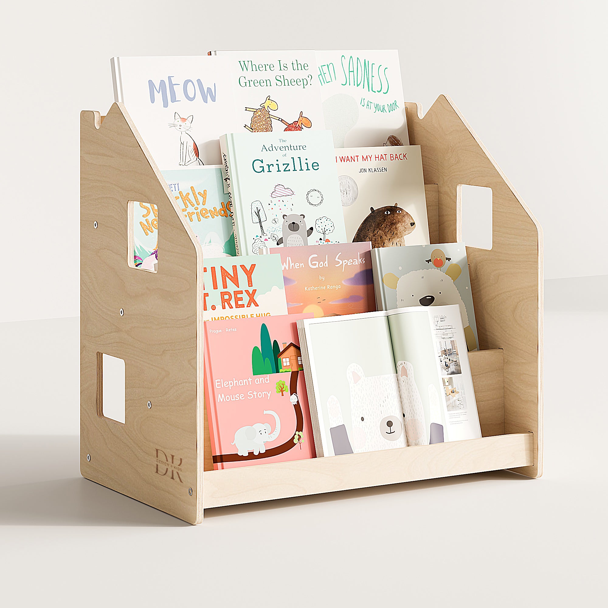 Design4Kids Montessori Bücherregal für Kinder – Natur