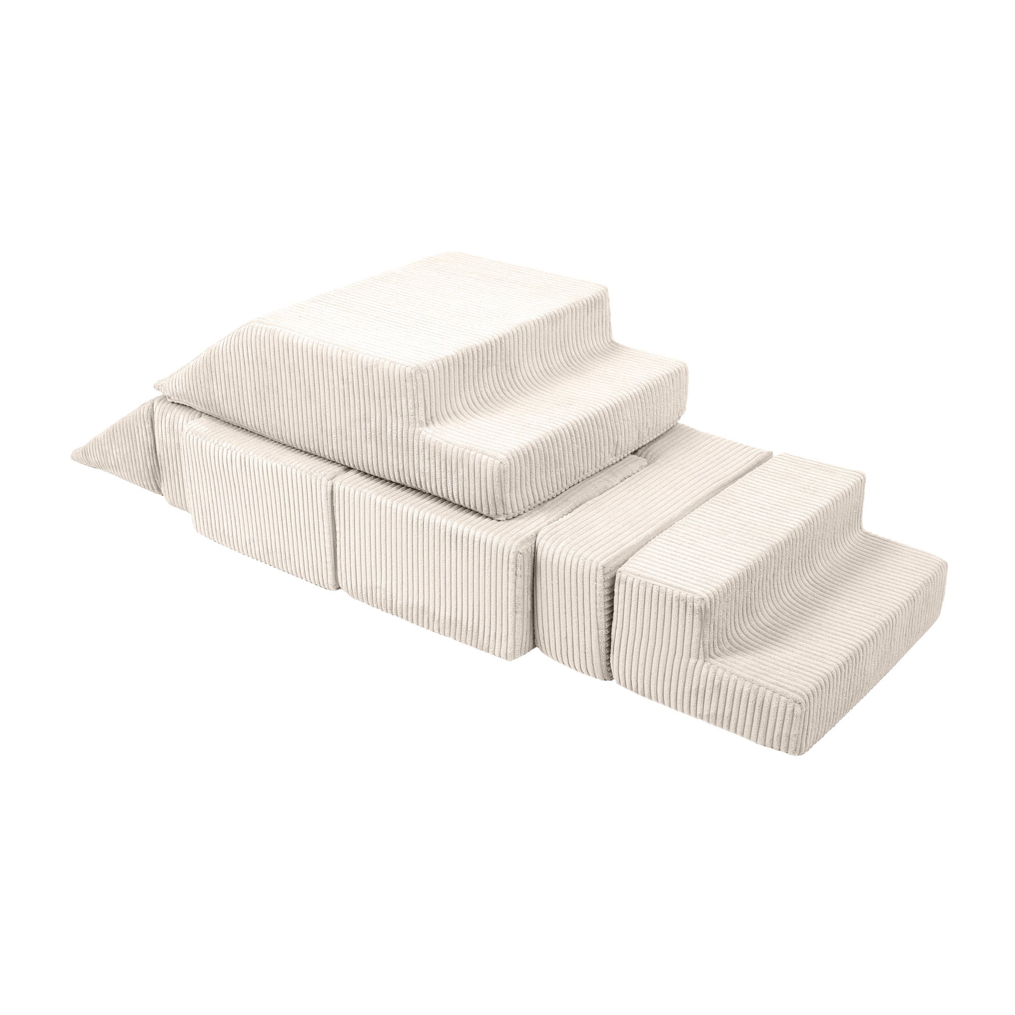 Design4kids Spielsofa Elements Jewel Cord mit Bällebad & 100 Bälle - almond beige