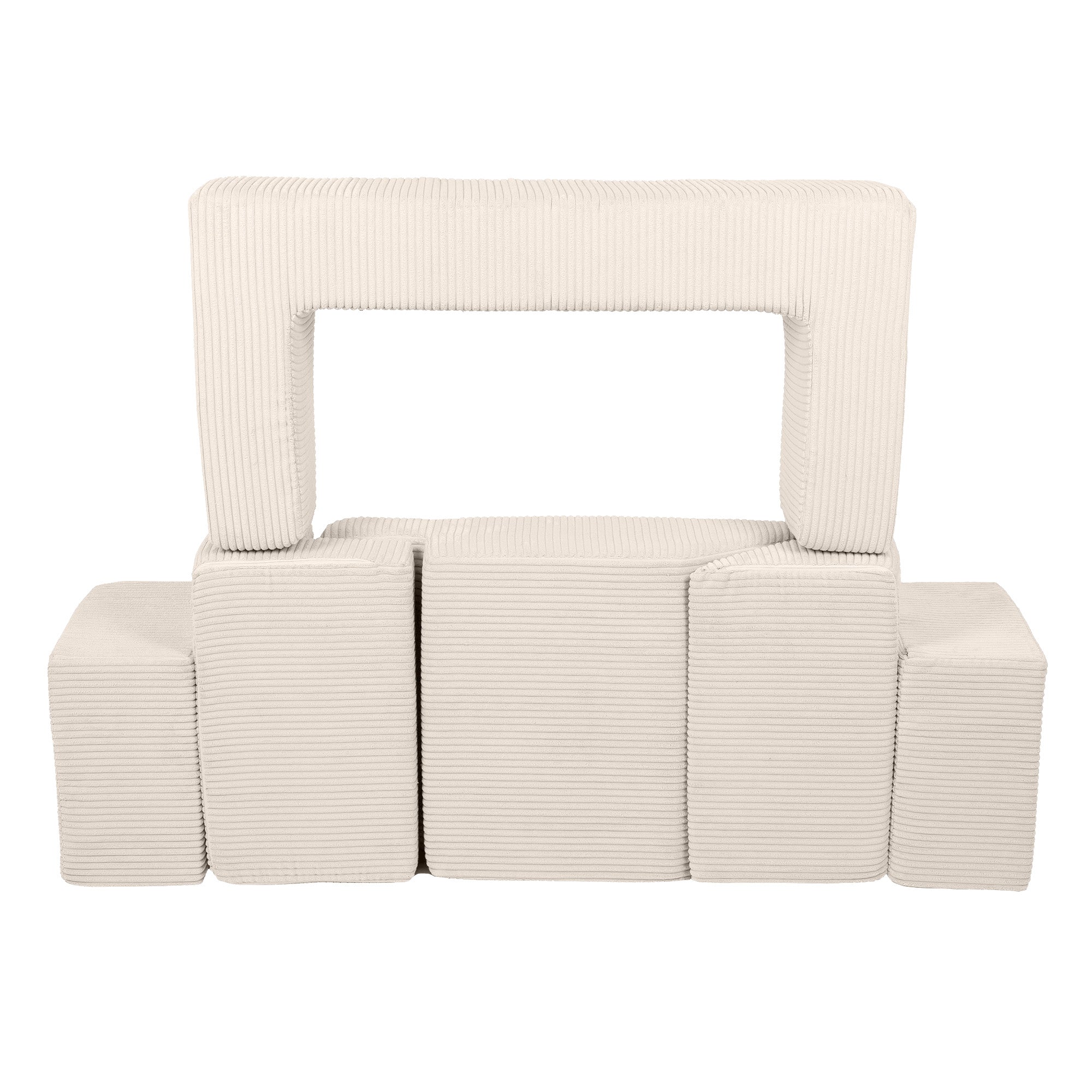 Design4kids Spielsofa Elements Jewel Cord mit Bällebad & 100 Bälle - almond beige