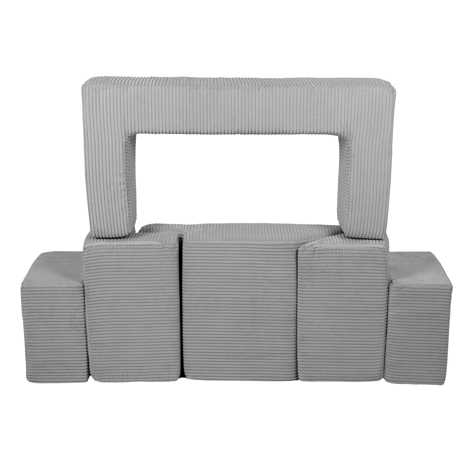 Design4kids Spielsofa Elements Jewel Cord mit Bällebad & 100 Bälle - marble gray