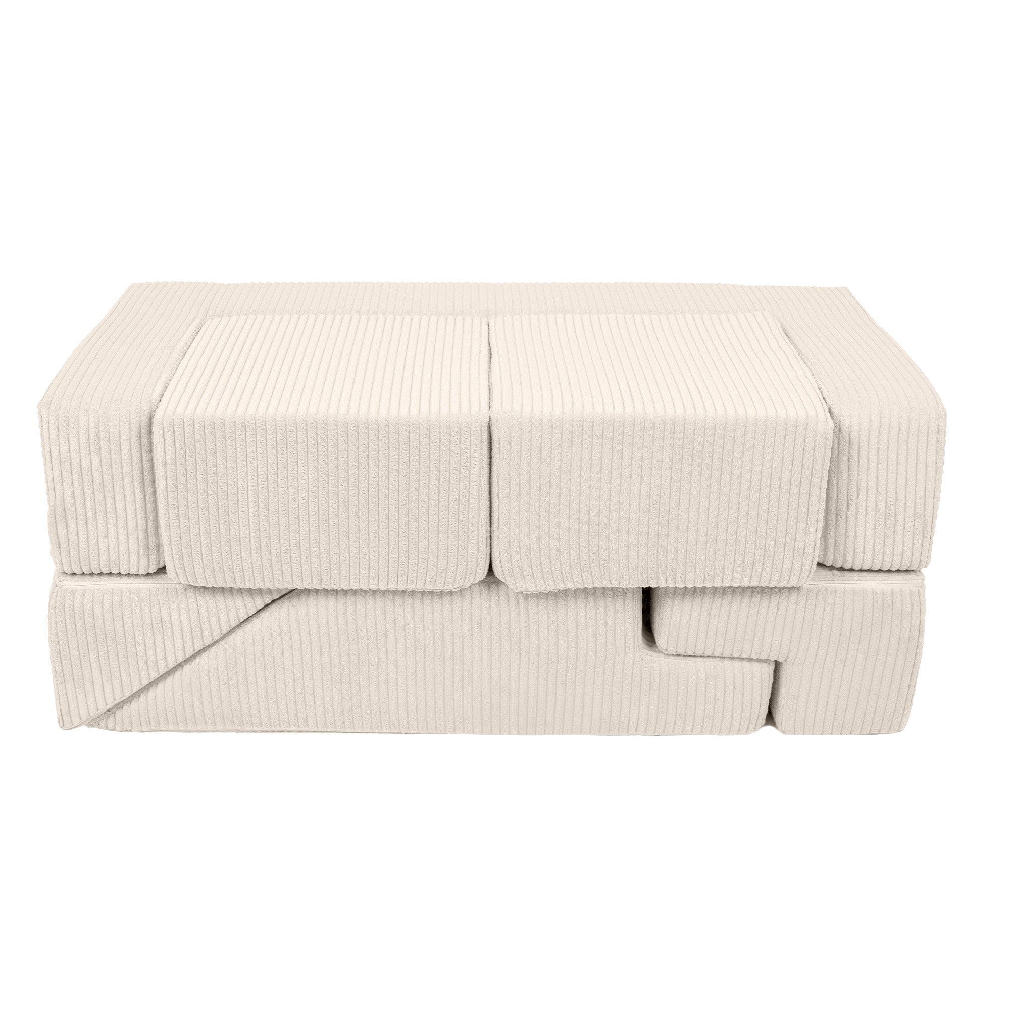 Design4kids Spielsofa Elements Jewel Cord mit Bällebad & 100 Bälle - almond beige