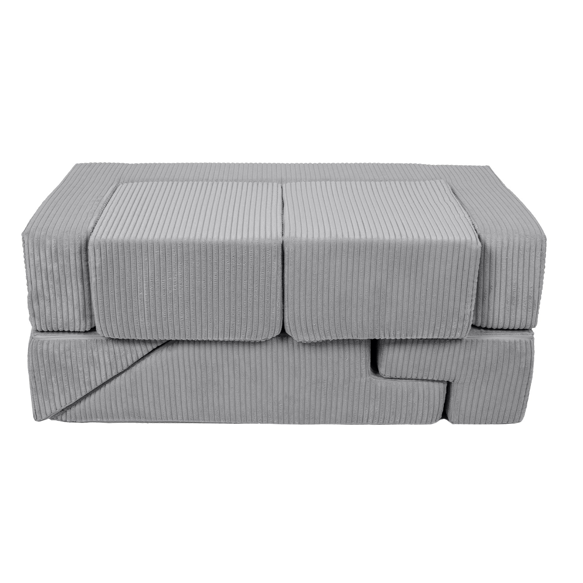 Design4kids Spielsofa Elements Jewel Cord mit Bällebad & 100 Bälle - marble gray
