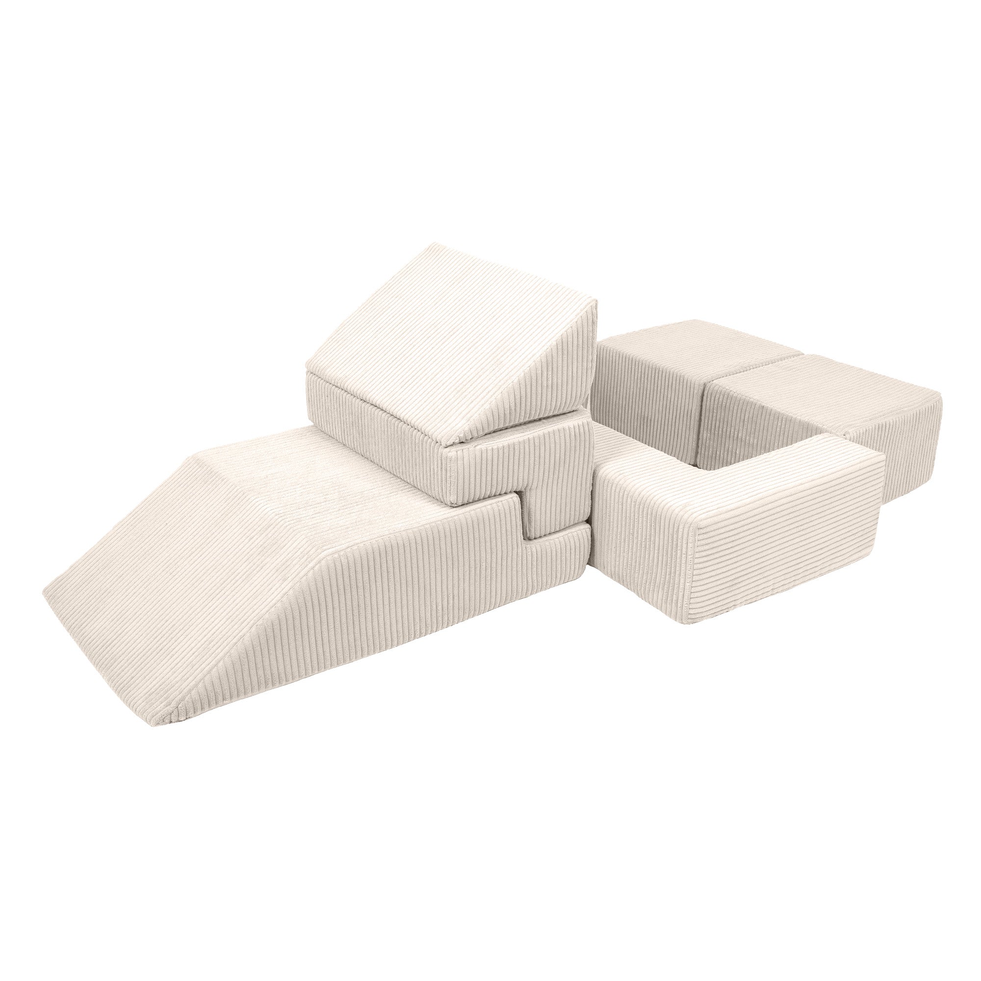 Design4kids Spielsofa Elements Jewel Cord mit Bällebad & 100 Bälle - almond beige
