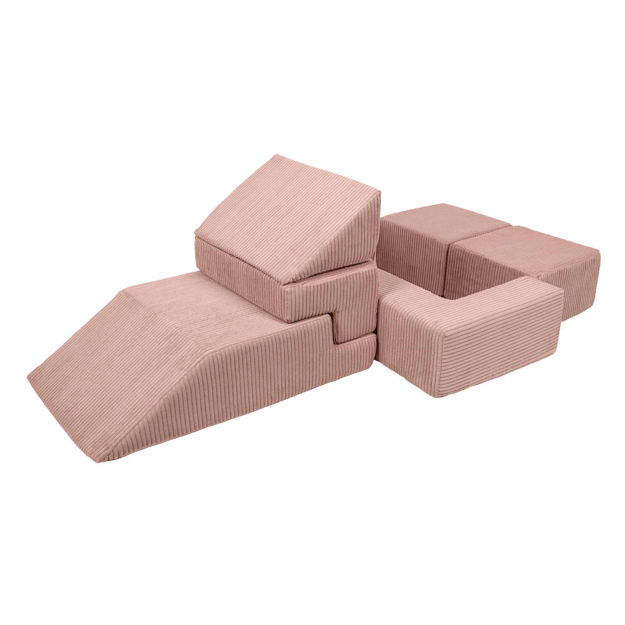 Design4kids Spielsofa Elements Jewel Cord mit Bällebad & 100 Bälle - blushed rose