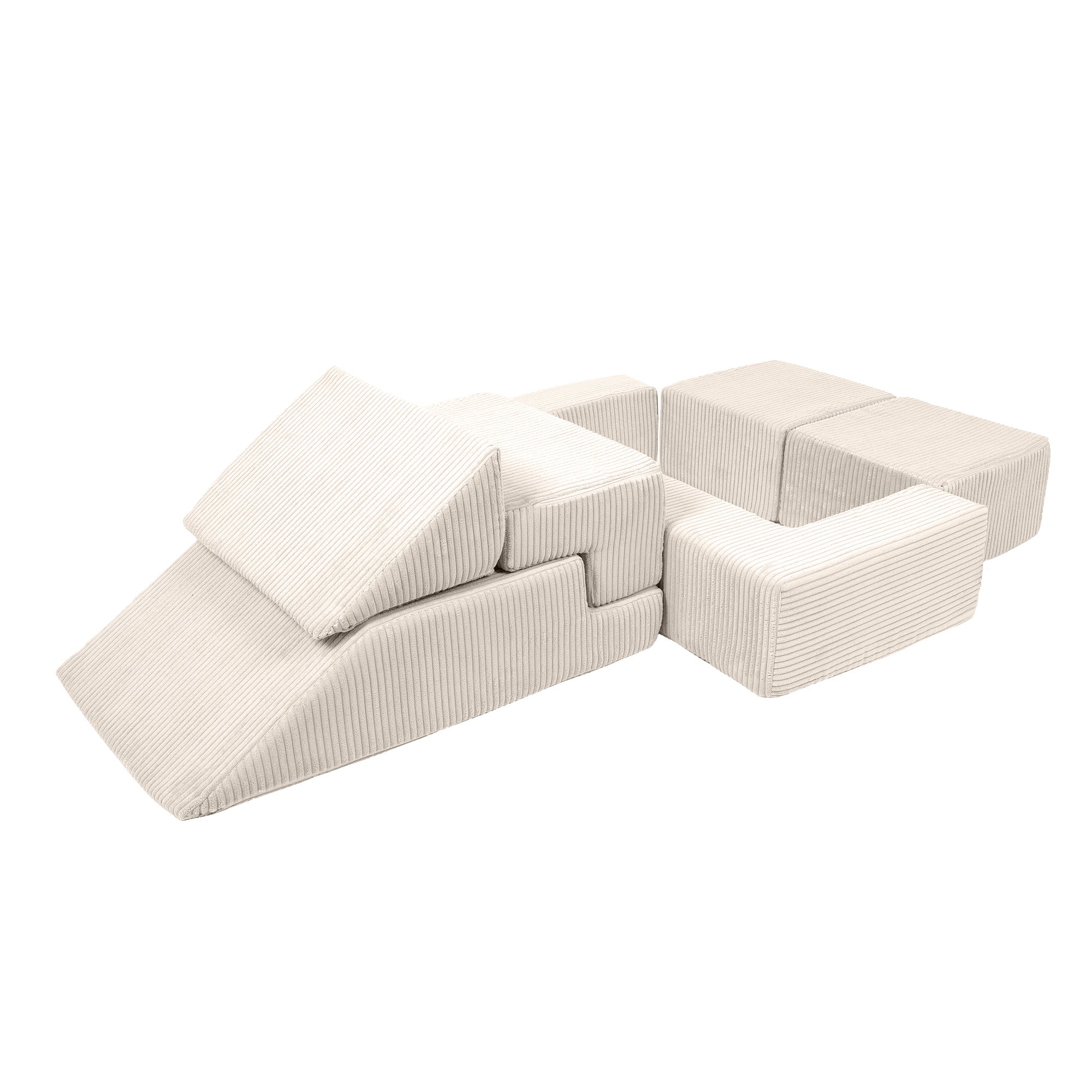 Design4kids Spielsofa Elements Jewel Cord mit Bällebad & 100 Bälle - almond beige