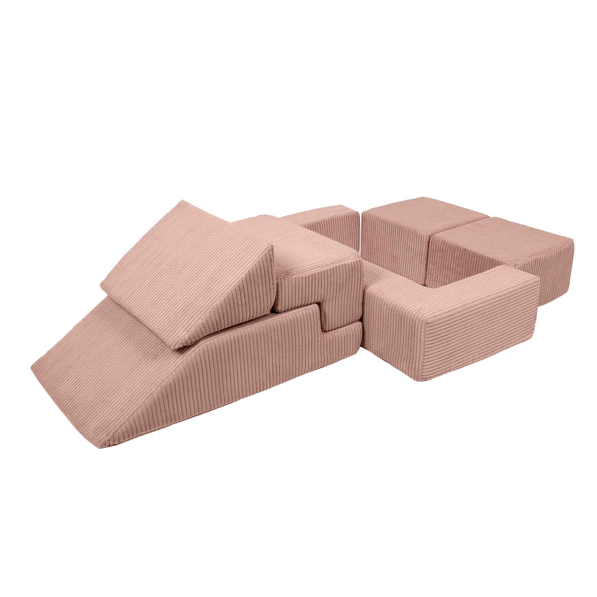 Design4kids Spielsofa Elements Jewel Cord mit Bällebad & 100 Bälle - blushed rose