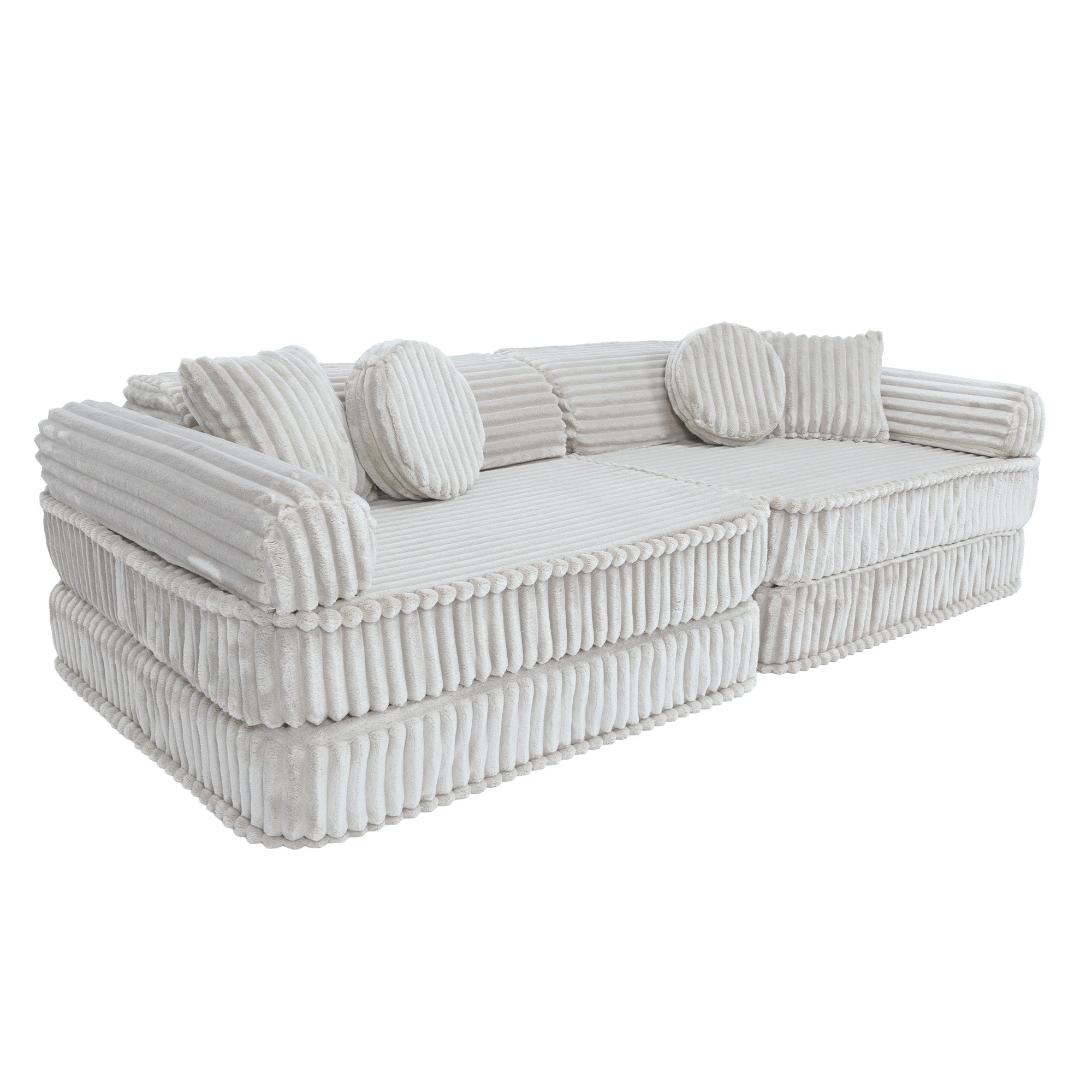 Design4Kids Spielsofa Jewel Plüsch-Cord Plus - almond beige