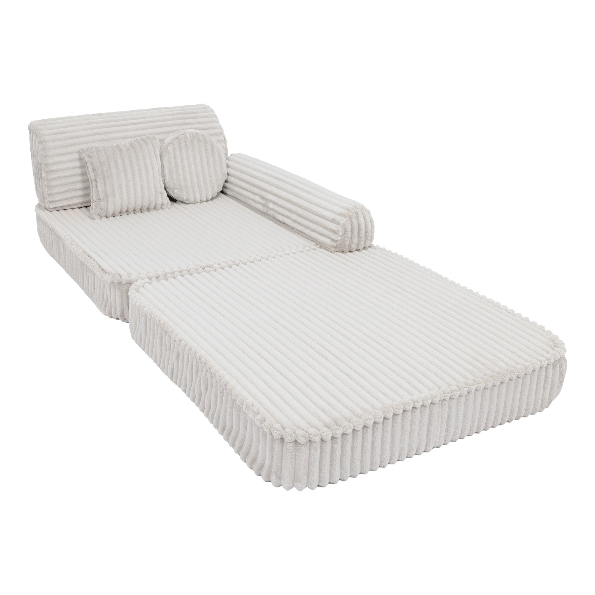 Design4Kids Spielsofa Jewel Plüsch-Cord Plus - almond beige