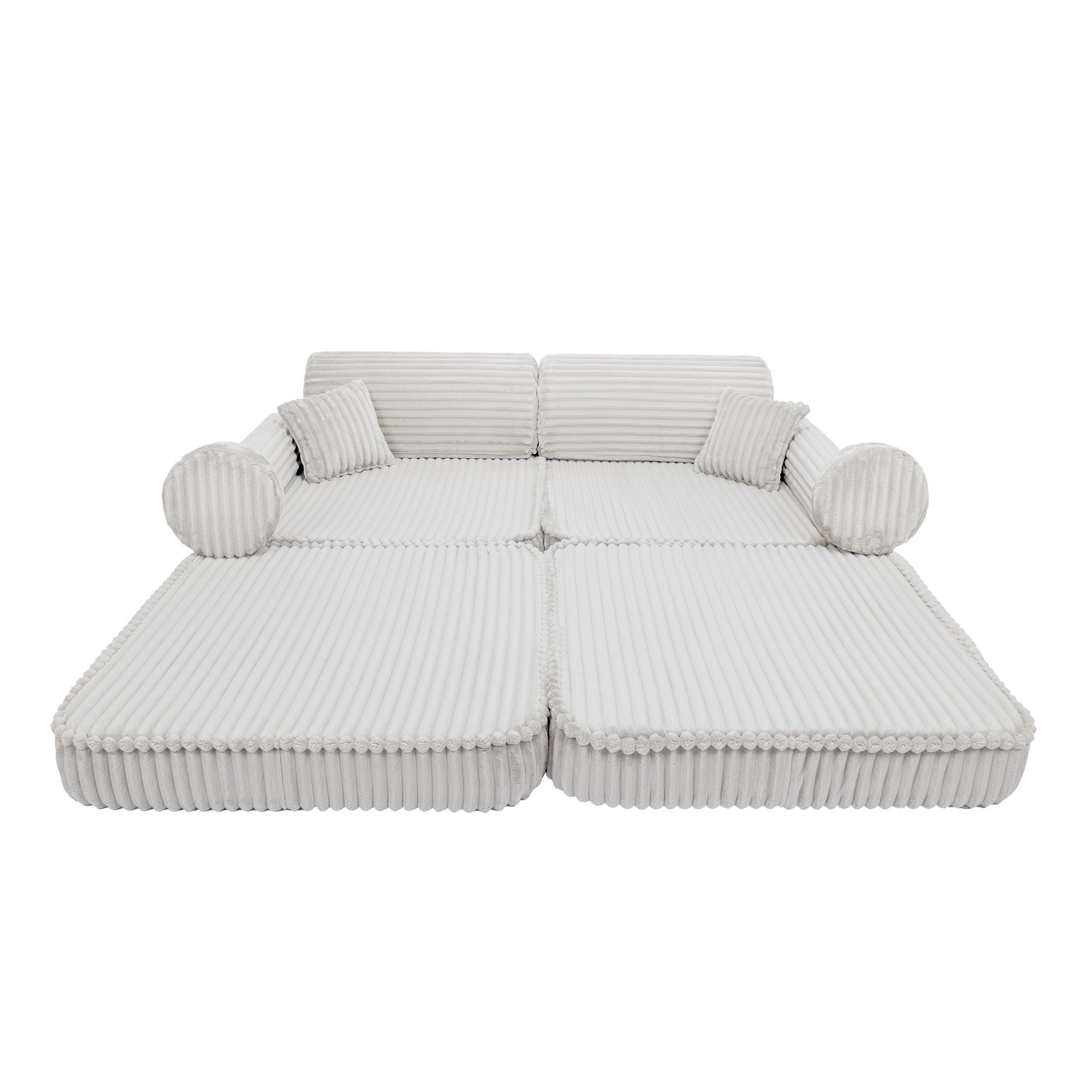 Design4Kids Spielsofa Jewel Plüsch-Cord Plus - almond beige