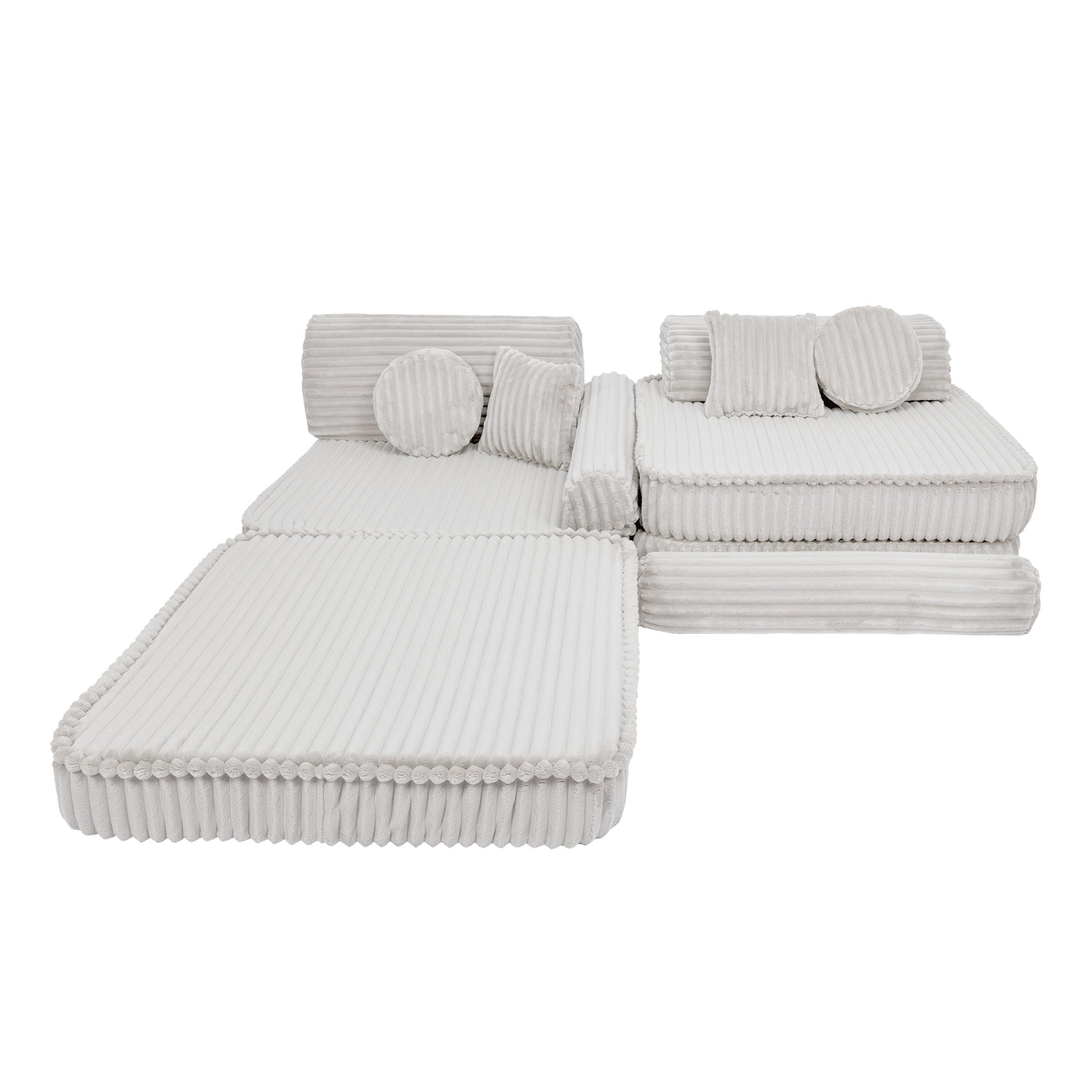 Design4Kids Spielsofa Jewel Plüsch-Cord Plus - almond beige