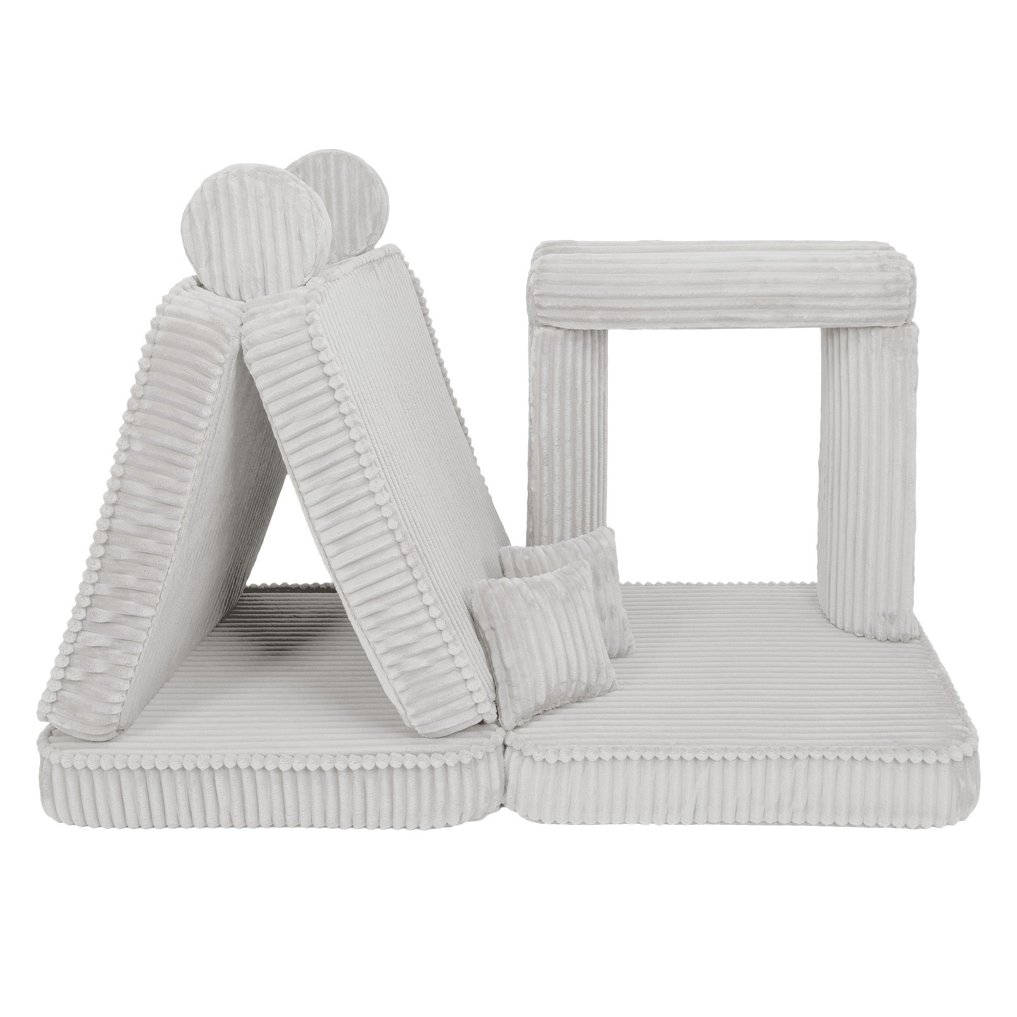 Design4Kids Spielsofa Jewel Plüsch-Cord Plus - almond beige