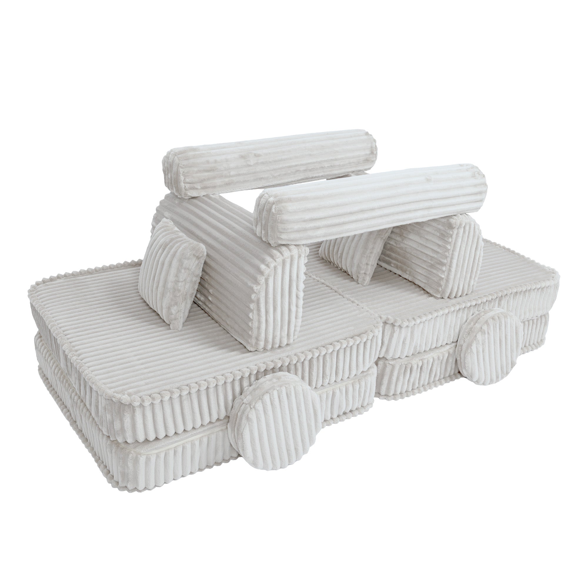 Design4Kids Spielsofa Jewel Plüsch-Cord Plus - almond beige