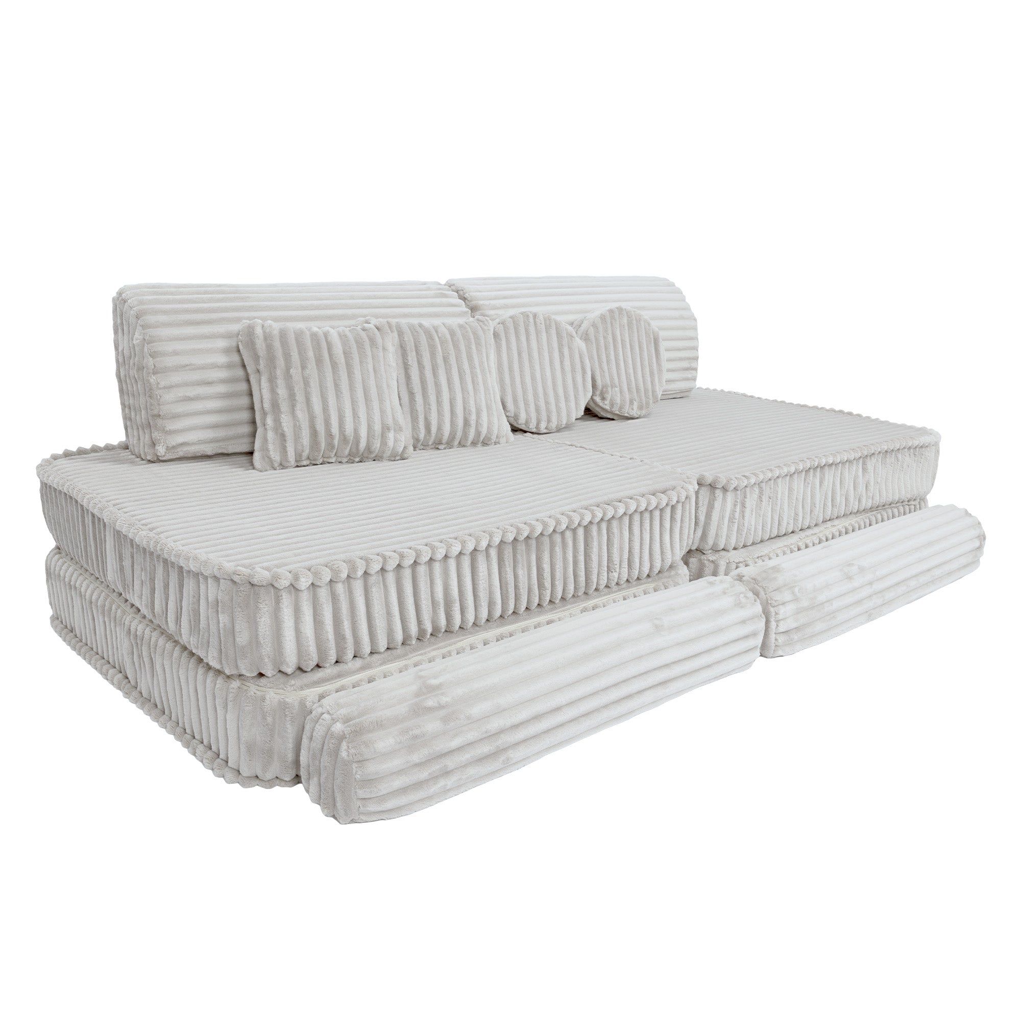 Design4Kids Spielsofa Jewel Plüsch-Cord Plus - almond beige