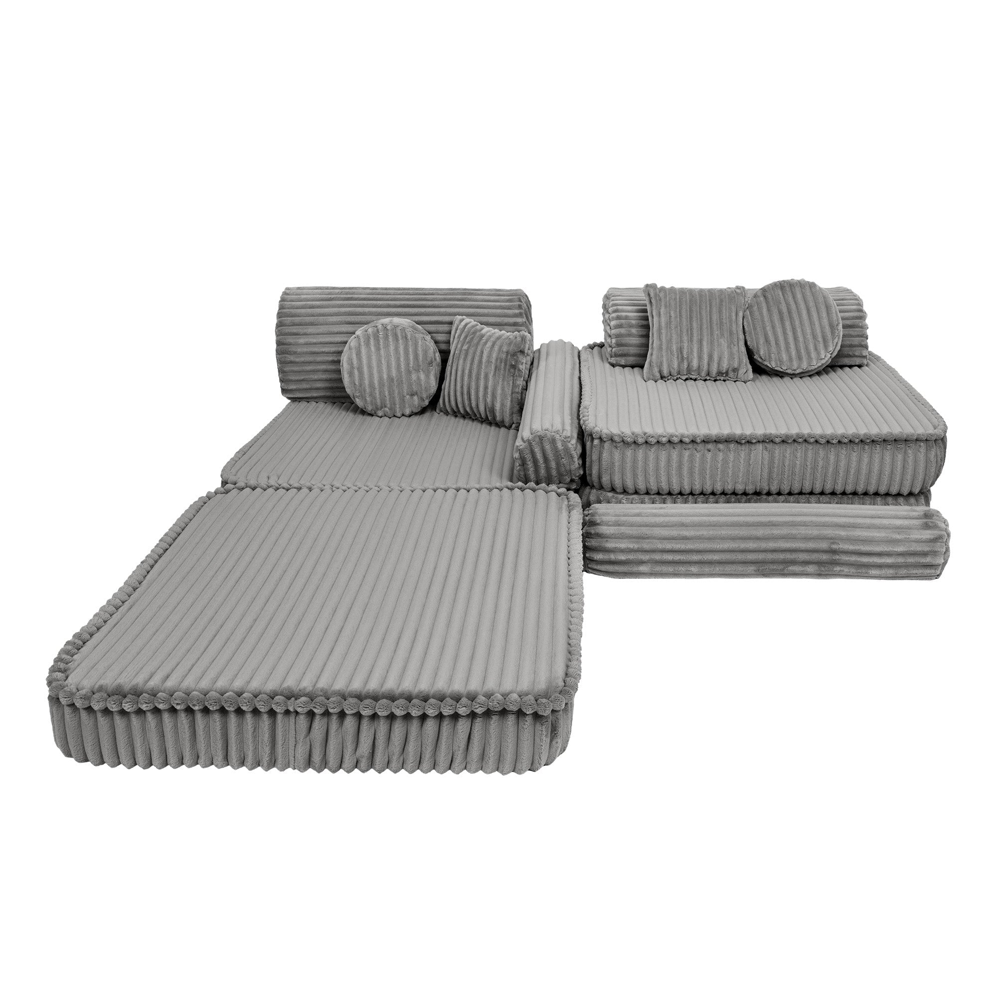 Design4Kids Spielsofa Jewel Plüsch-Cord Plus - marble grey