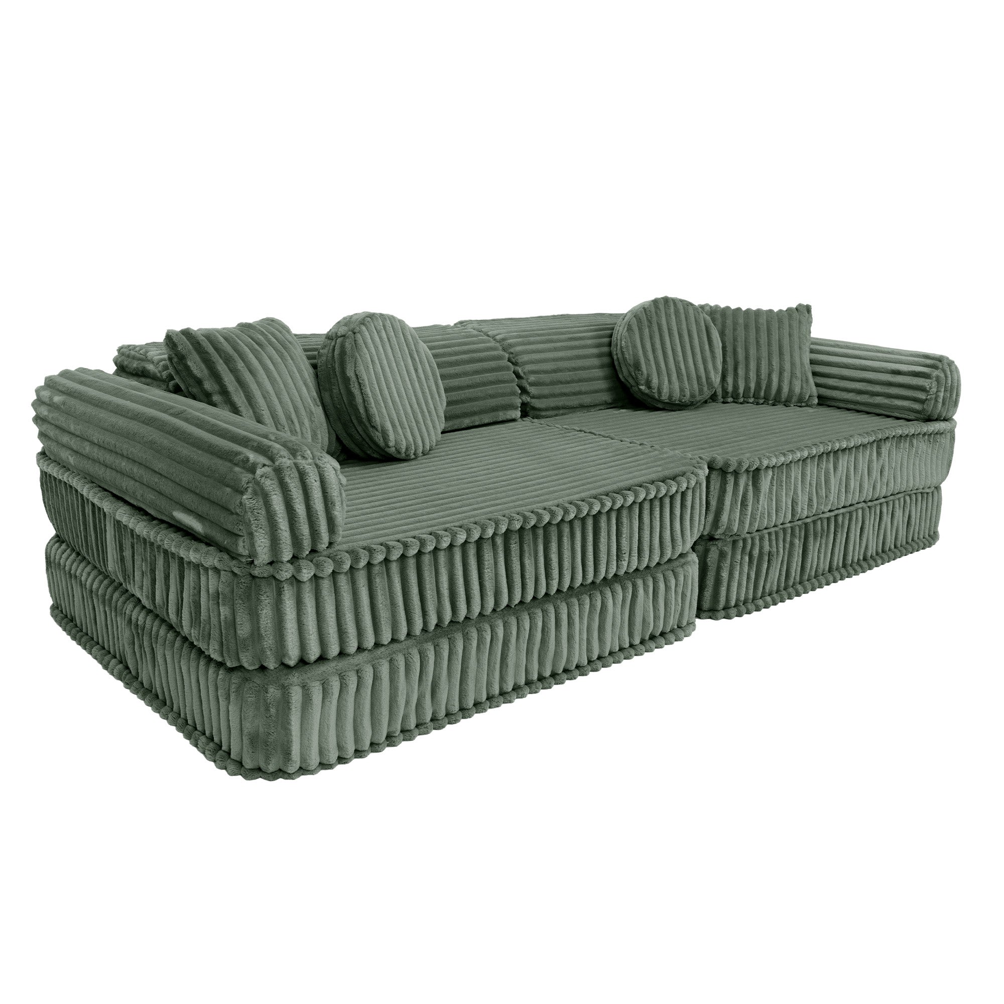 Design4Kids Spielsofa Jewel Plüsch-Cord Plus - classic olive