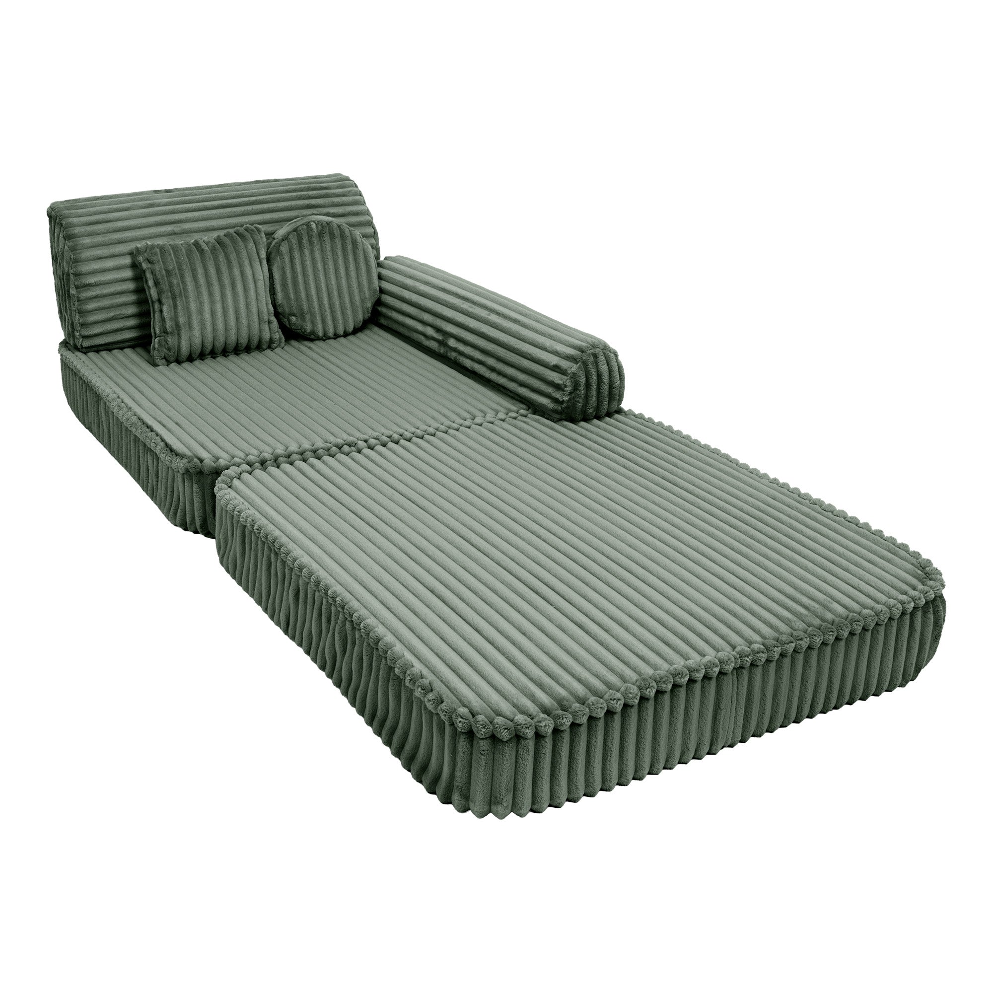 Design4Kids Spielsofa Jewel Plüsch-Cord Plus - classic olive