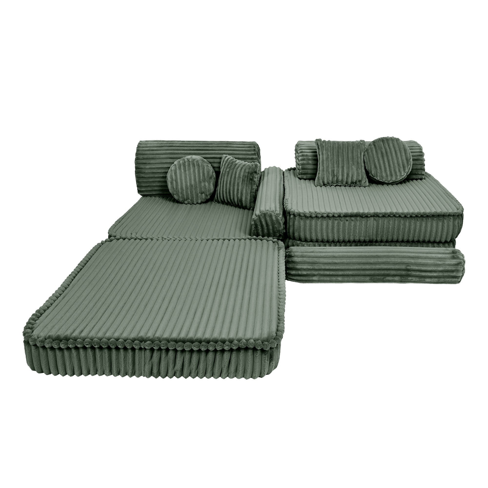 Design4Kids Spielsofa Jewel Plüsch-Cord Plus - classic olive